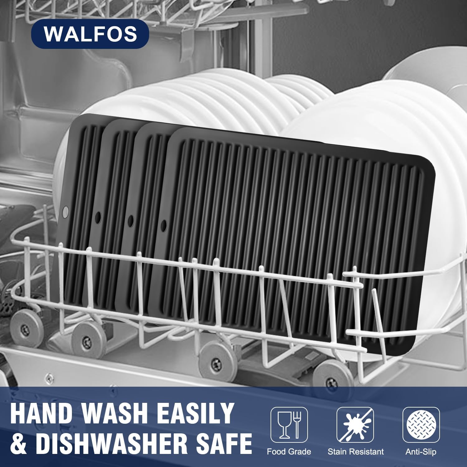 Walfos XXL Silicone Trivet 16x12 Inch, Trivets for Hot Pots and Pans, Heat Resistant Pot Holders Hot Pads for Kitchen