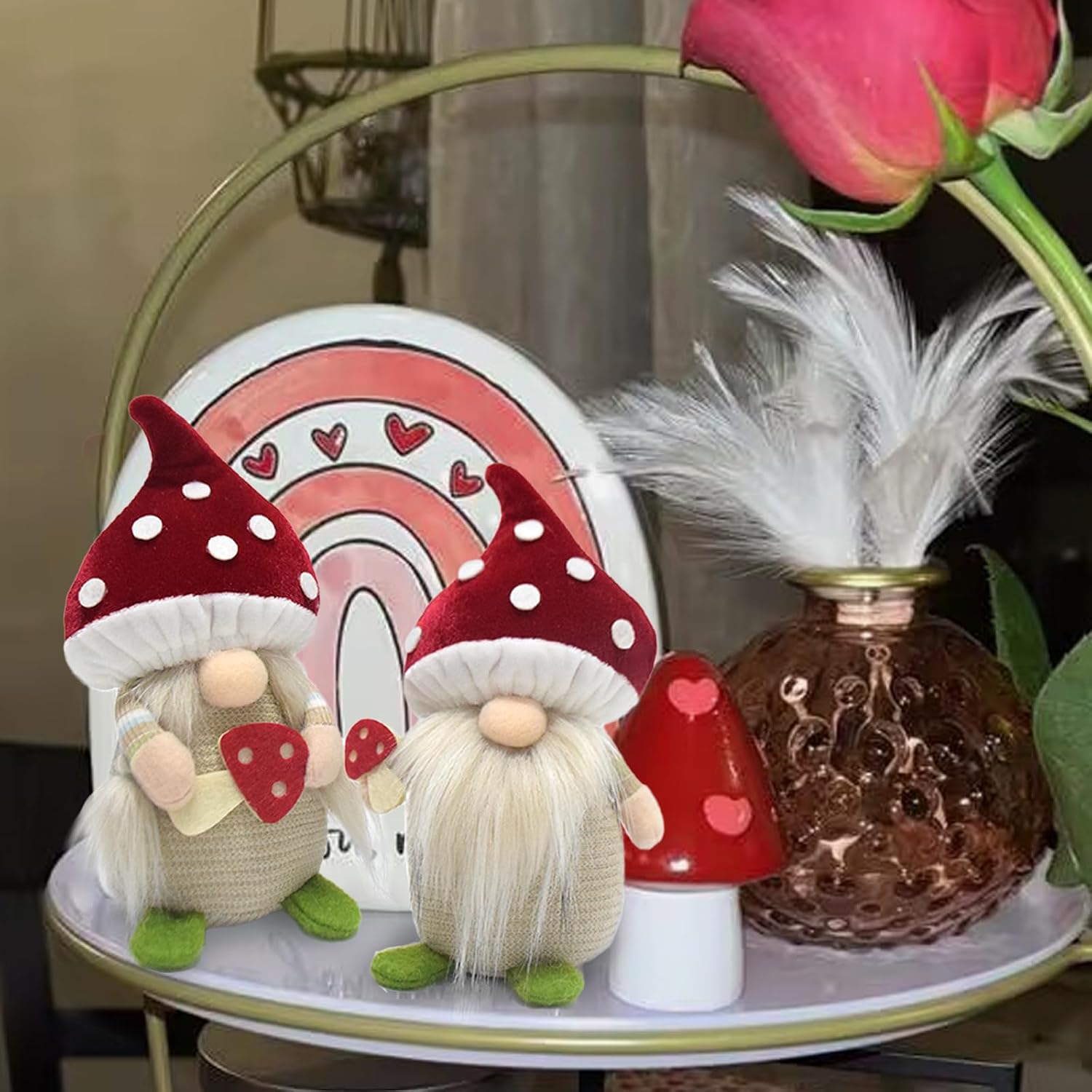 Spring Autumn Winter Mushroom Gnome Gonk Decorations Gnomes Plush / Mushroom Gnomes / Set of 2