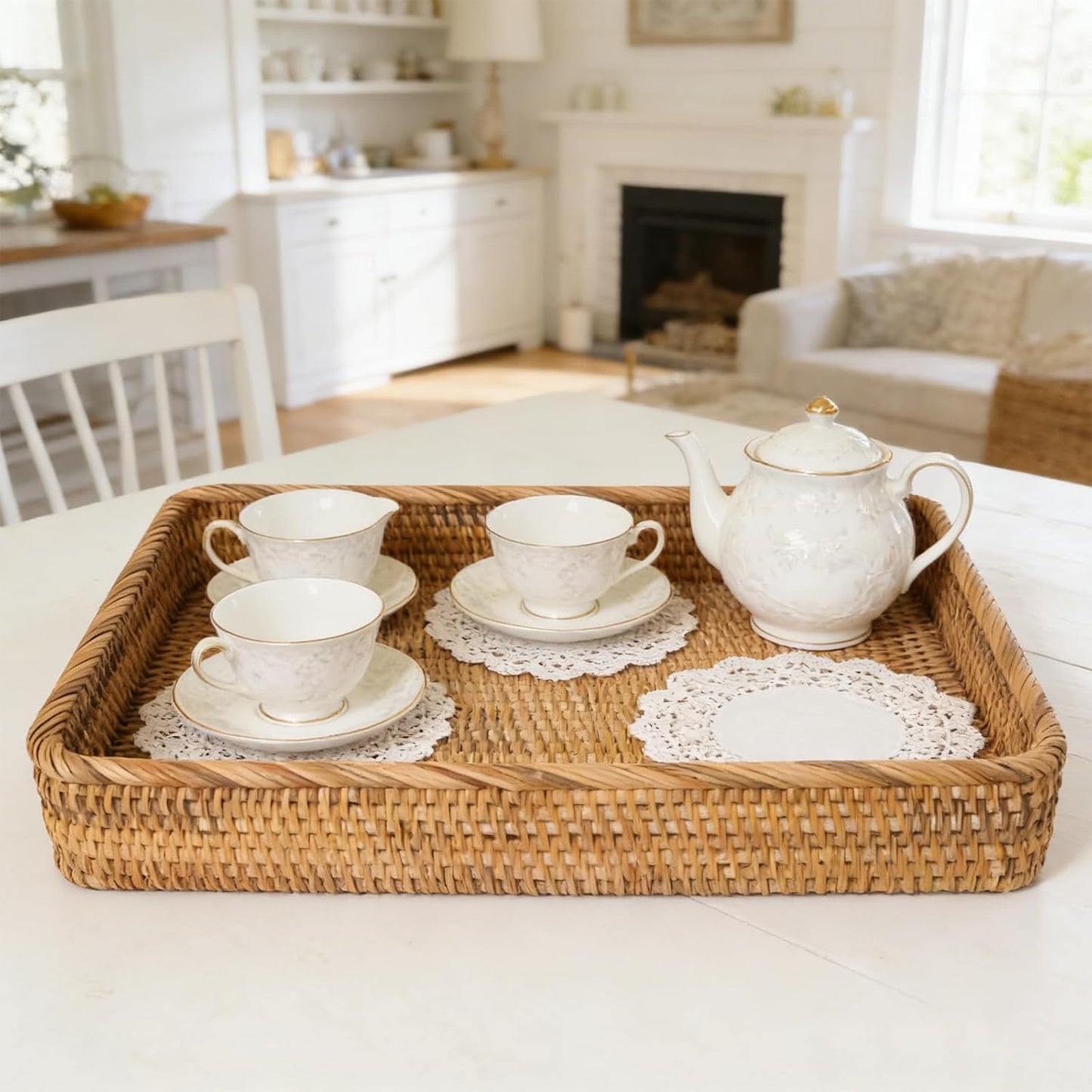 Wicker Storage Tray / 15.7 x 11 / L
