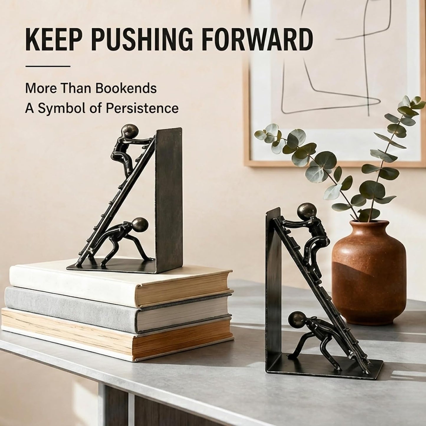 Modern Climbing Man Bookends