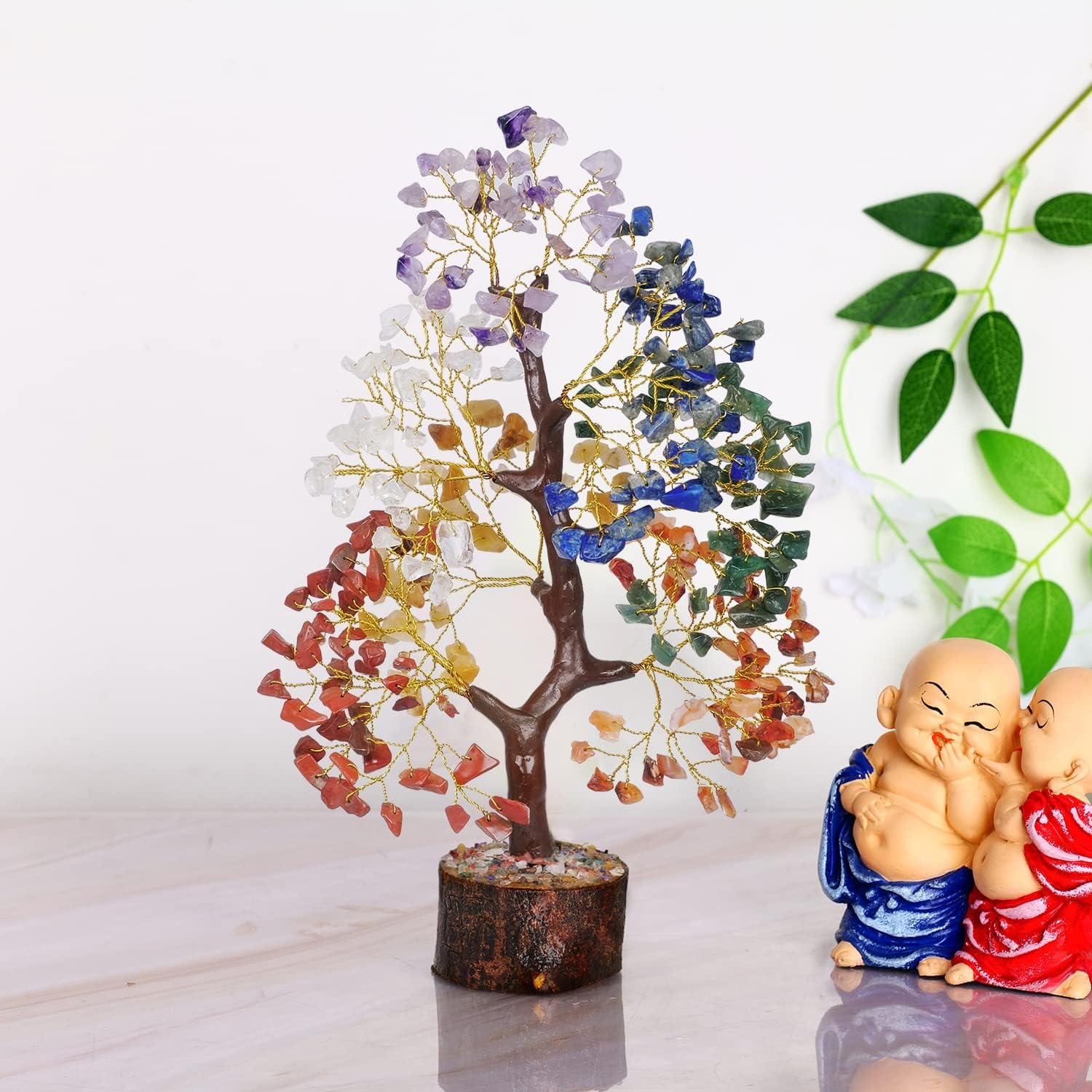 7 Chakra Tree of Life / 10in / Seven Chakra Golden Wire