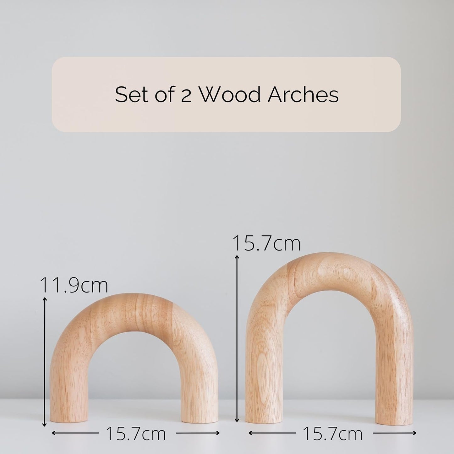 Modern Bookshelf Decor / Natural / 2-piece