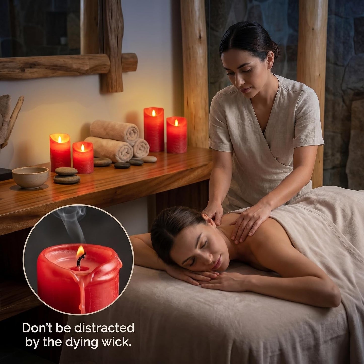 VENTA Flickering Flameless Candles with Remote Control - Led Candles Battery Operated - Battery Operated Candle for