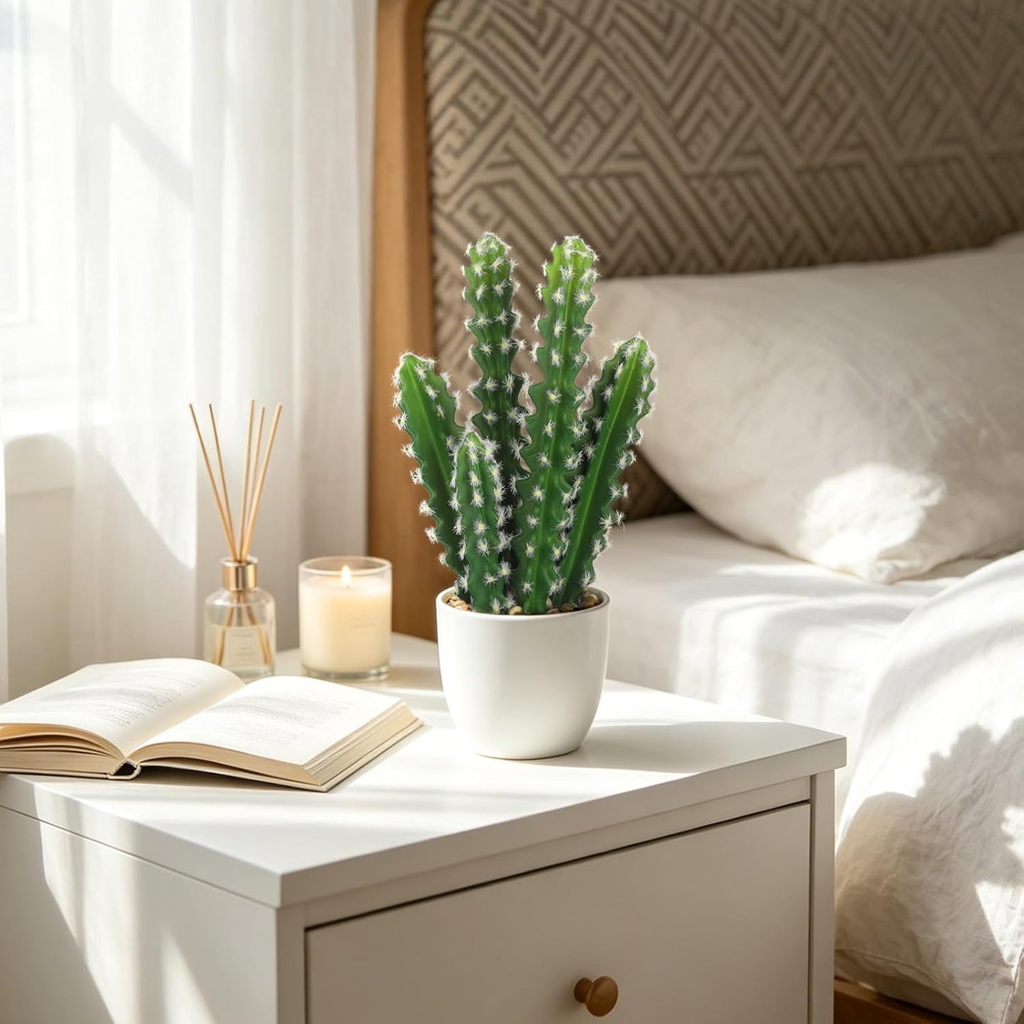 Artificial Cactus Plants Small Faux Cactus Plants Indoor Fake Desert Cacti / Sup_209 / 10.8 Inch
