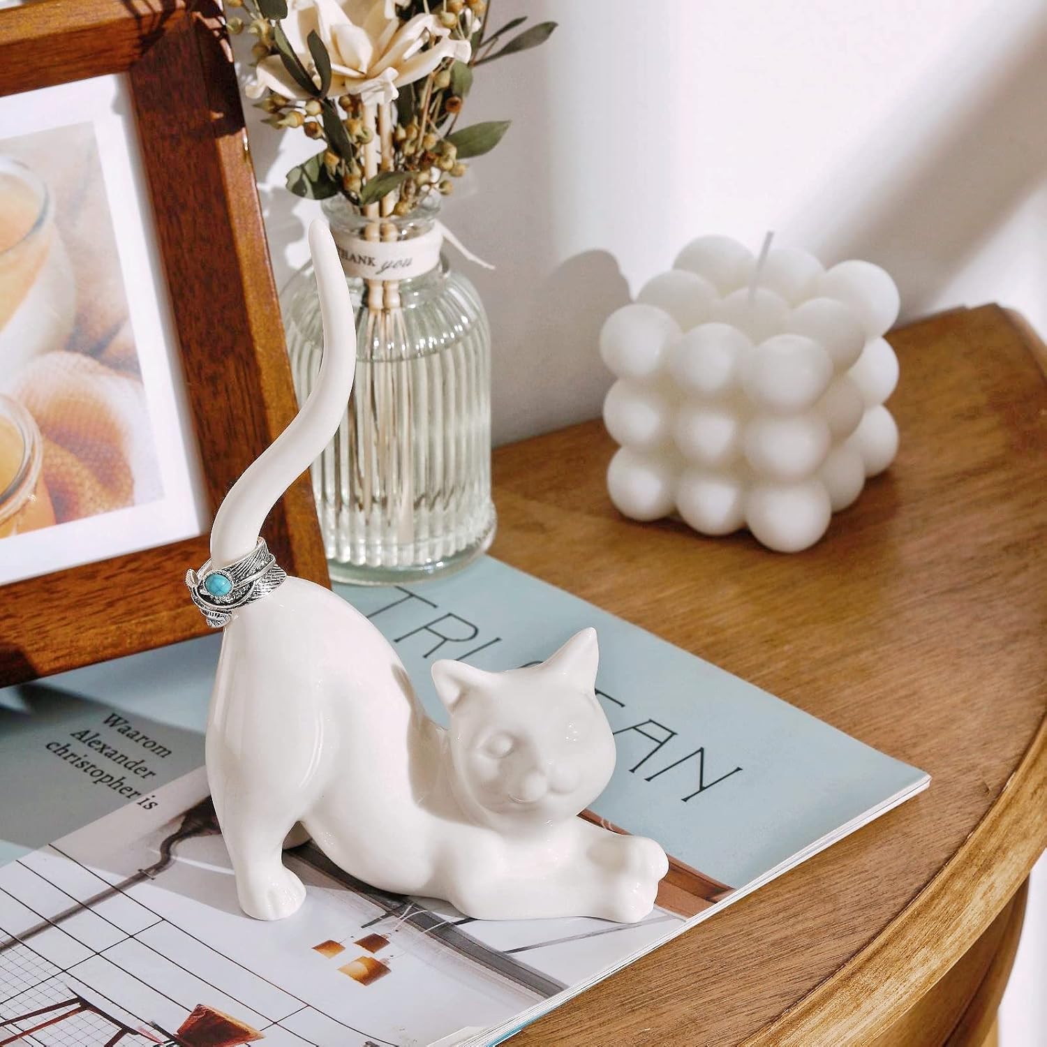 Cat Ring Holder Wedding Ring Stand Lover Gift For Women Friends Birthday / Kitty