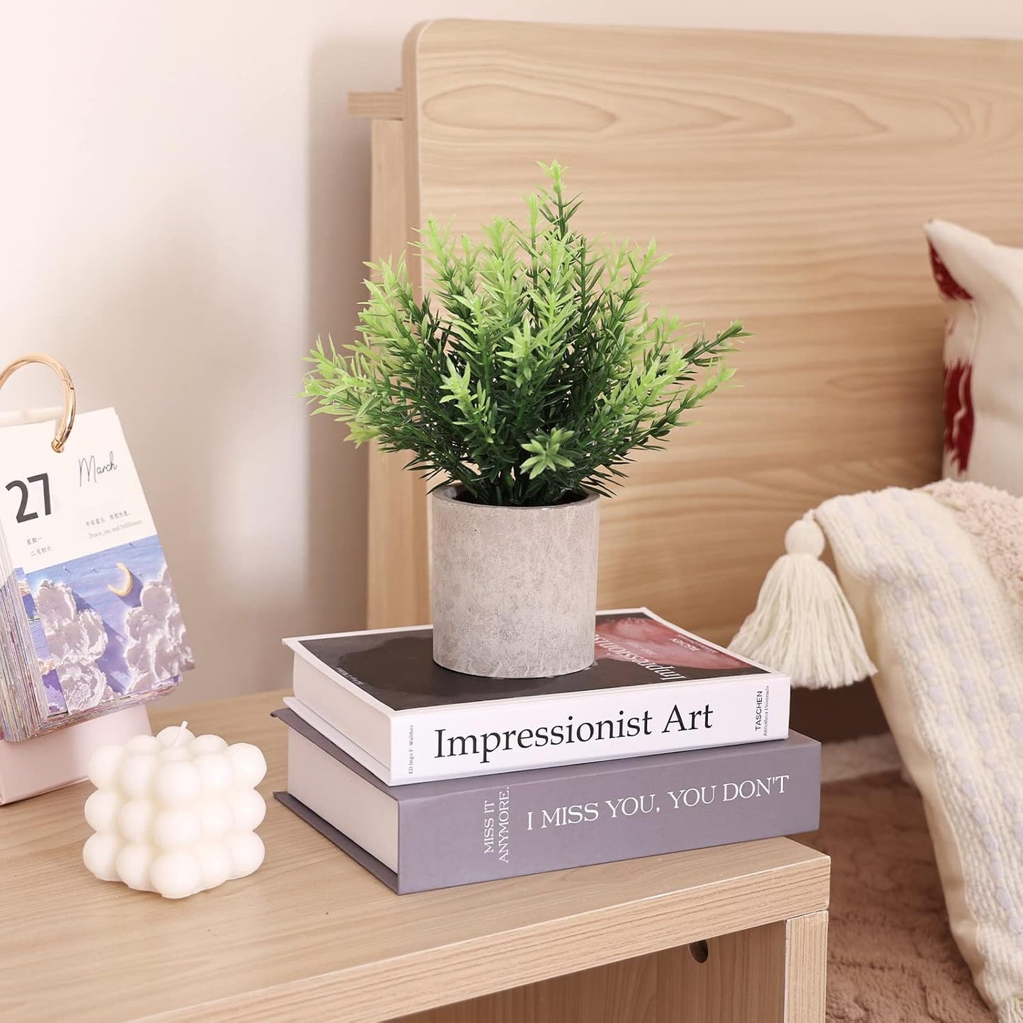 Small Fake Plants Eucalyptus Rosemary Succulents Plants Artificial in Pots / Set of 4