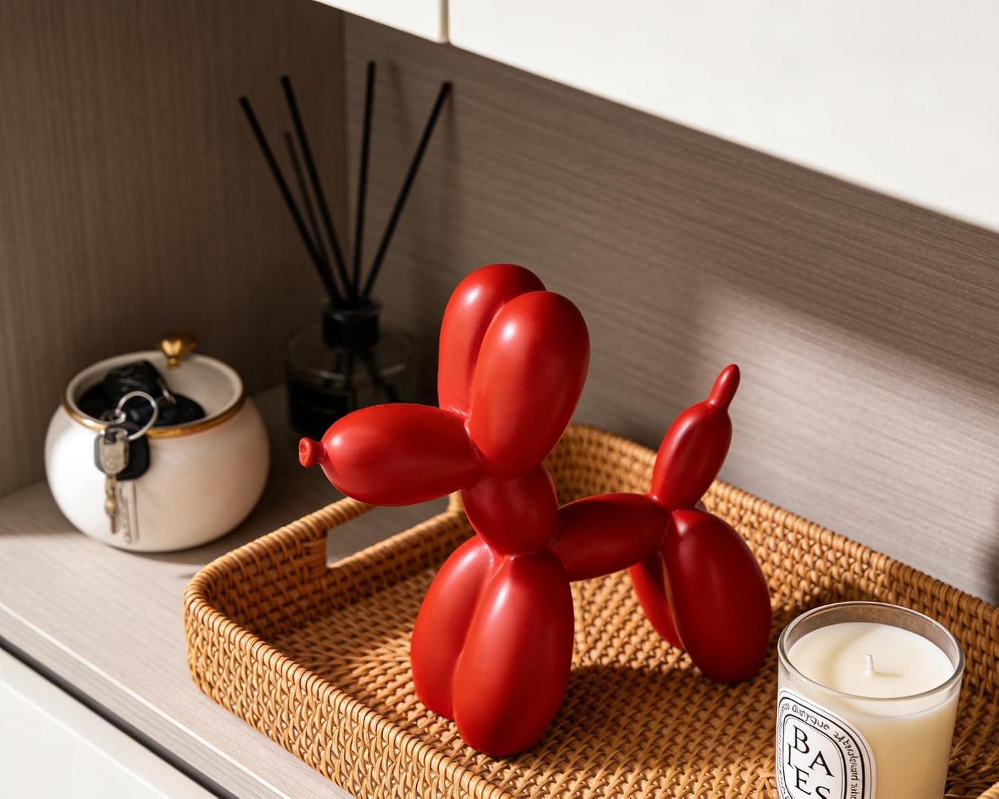 Balloon Dog Statue Decor / 4 Inch / Red