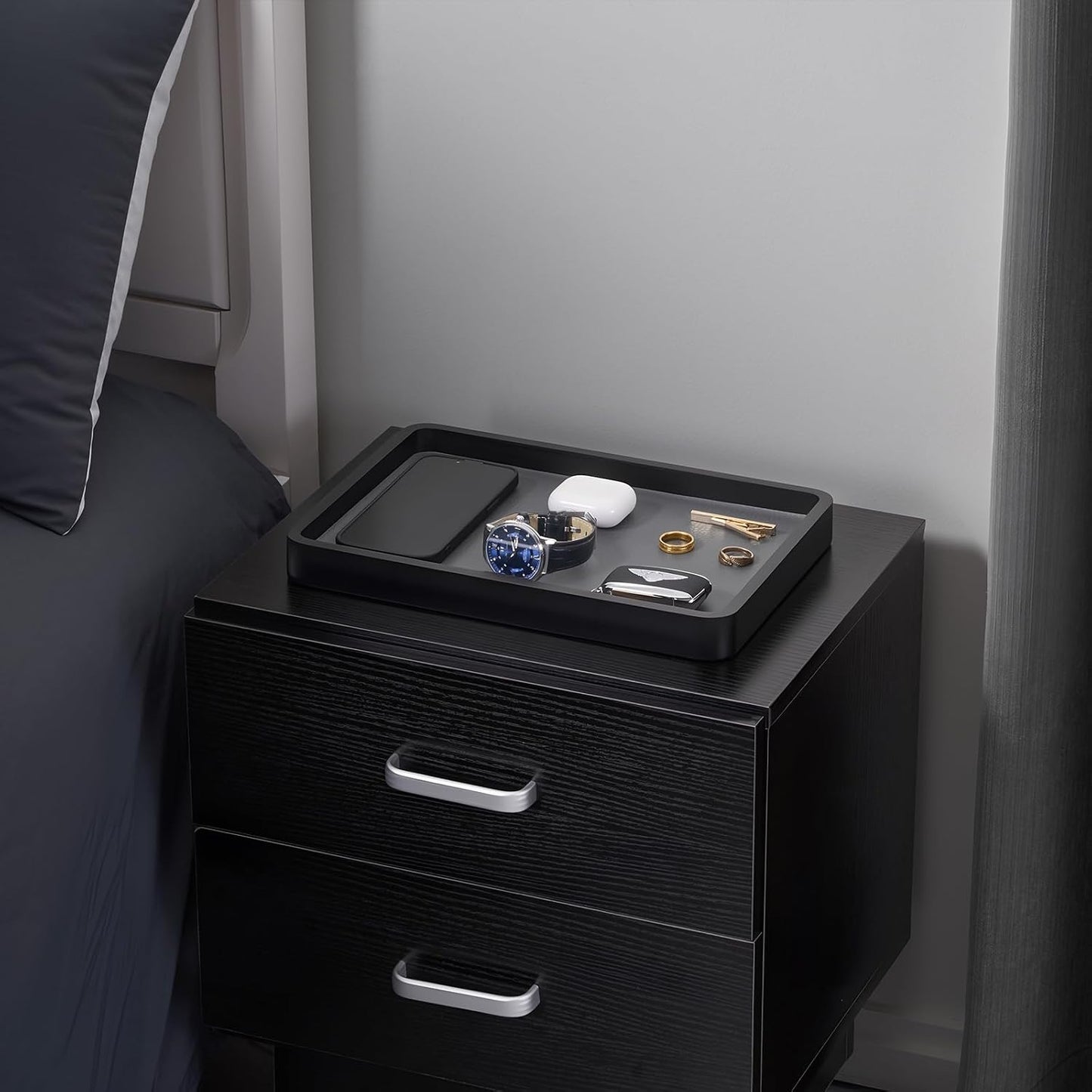 Wooden Valet Tray for Men / Black