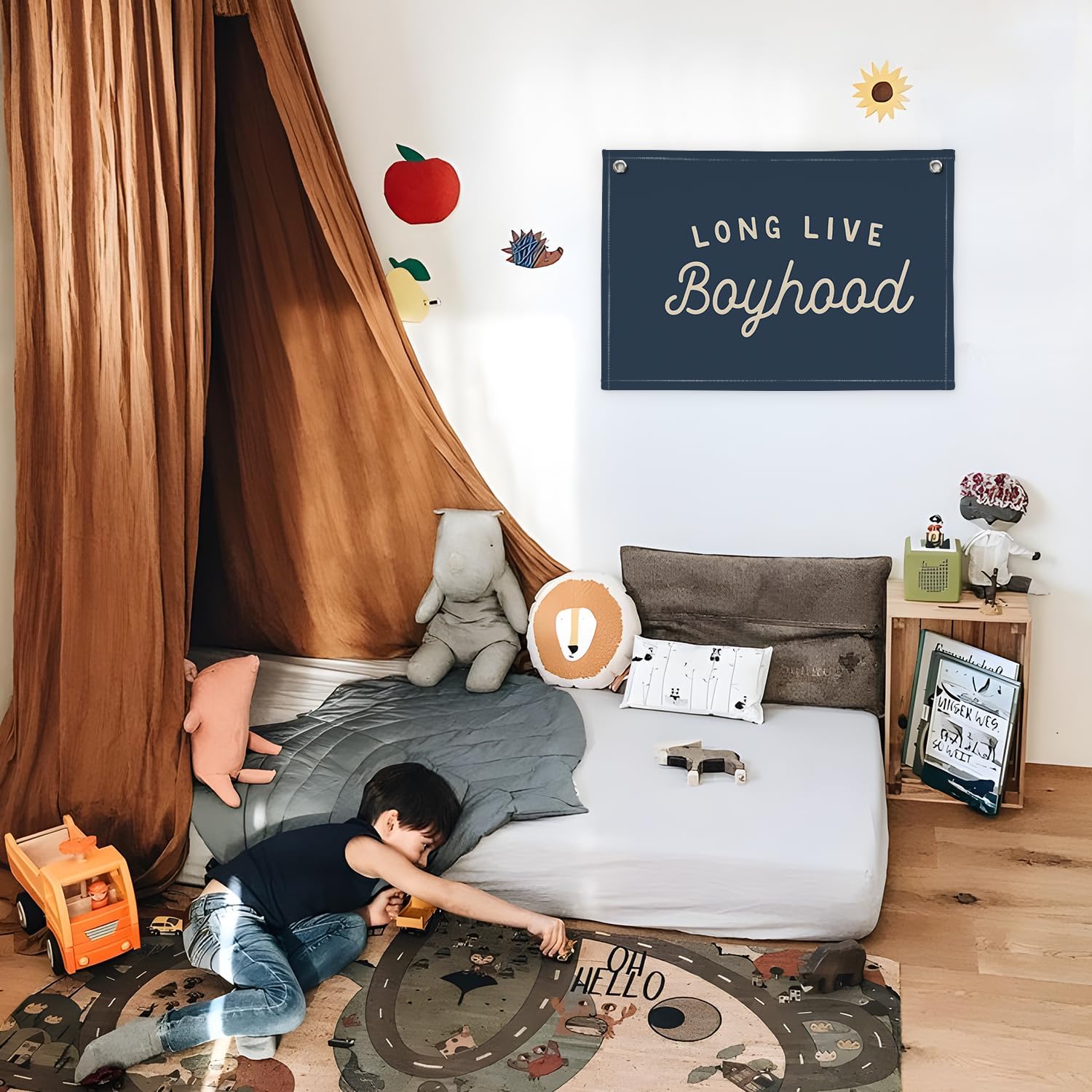 Navy Blue Decor Long Live Boyhood Banner Boy Room Decor / Long Live Boyhood Navy Blue