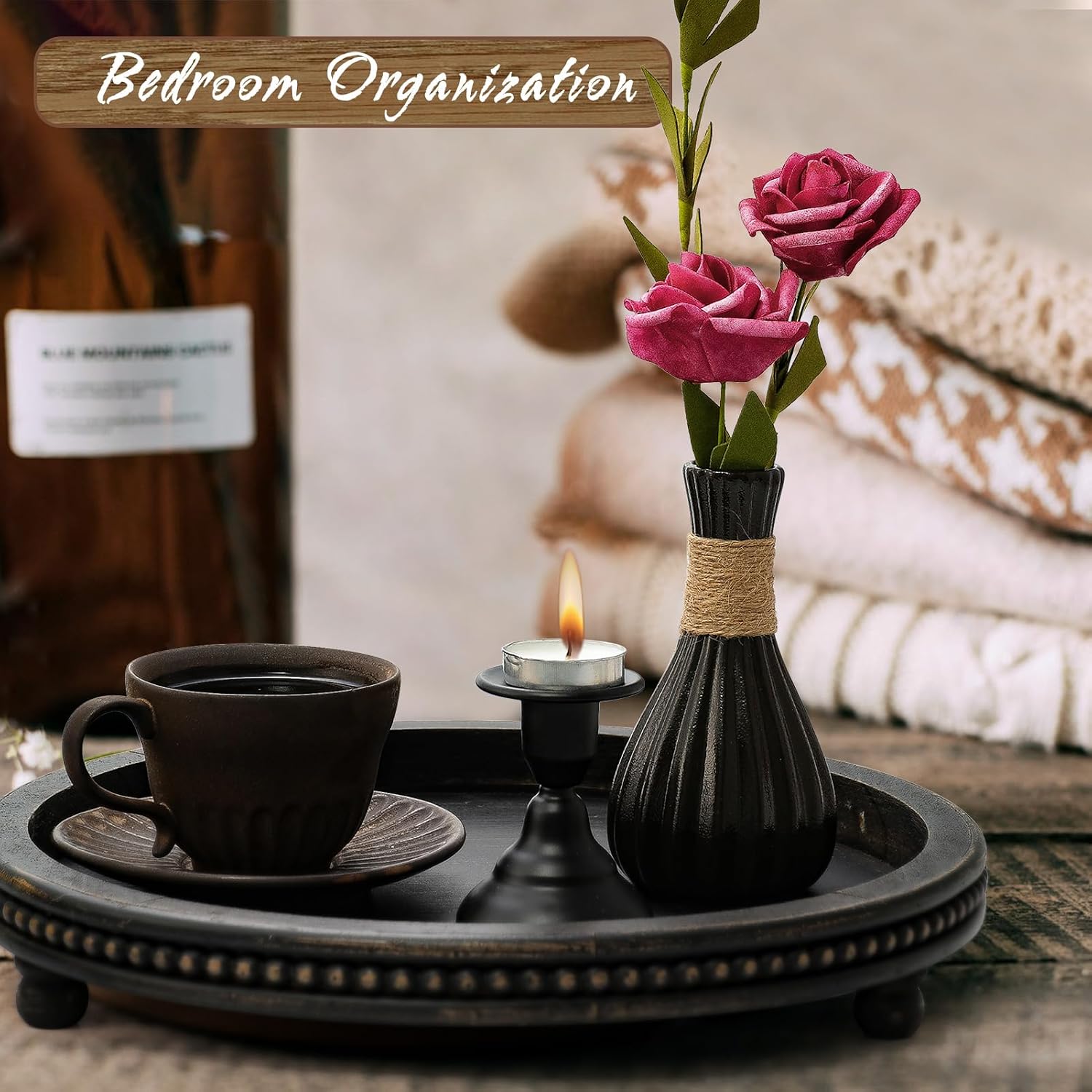 Wooden Tray Decor / Black