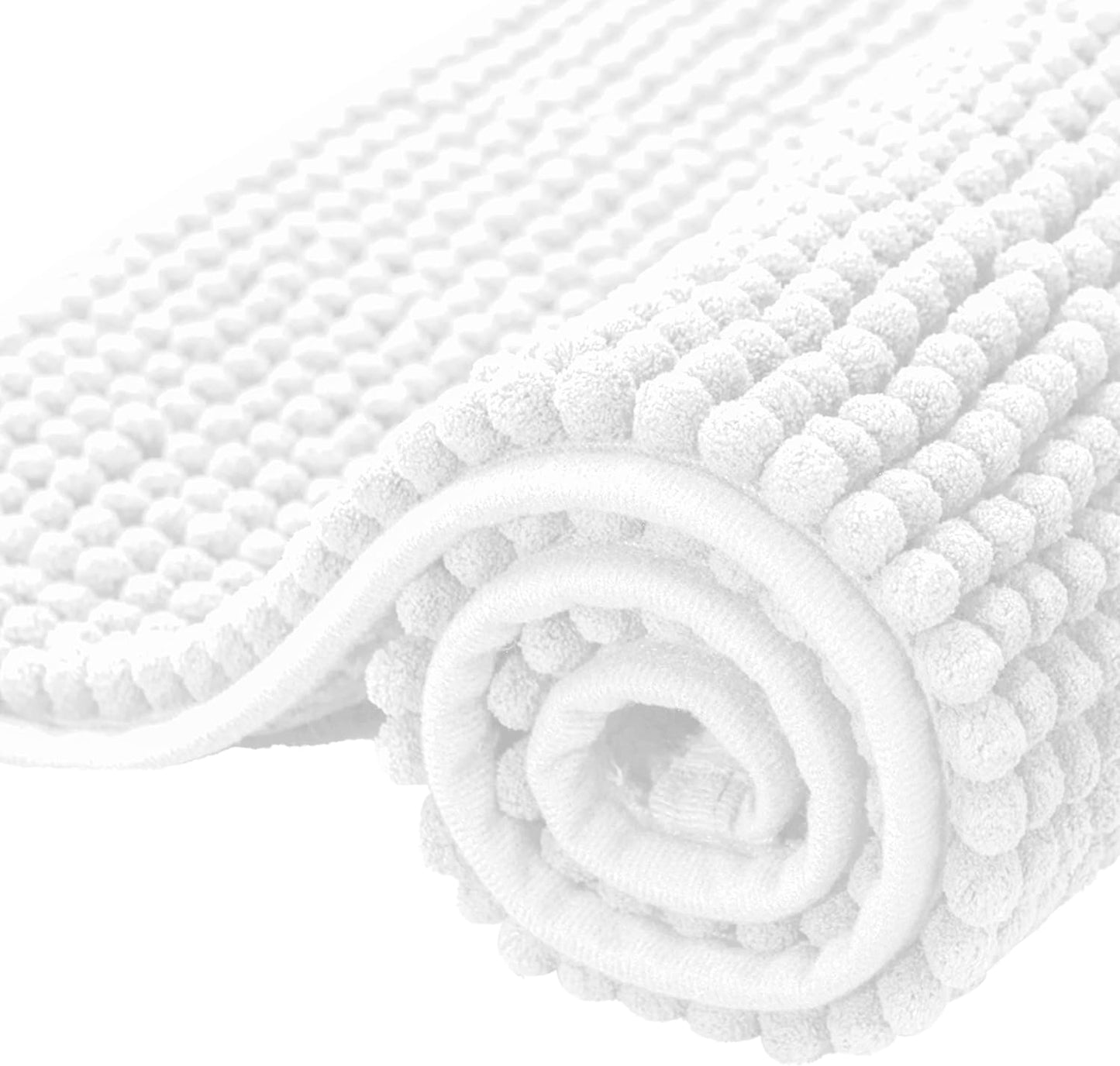 MIULEE Set of 2 Waffle Bathroom Rugs Boho Bath Mat White 18x30 Inch