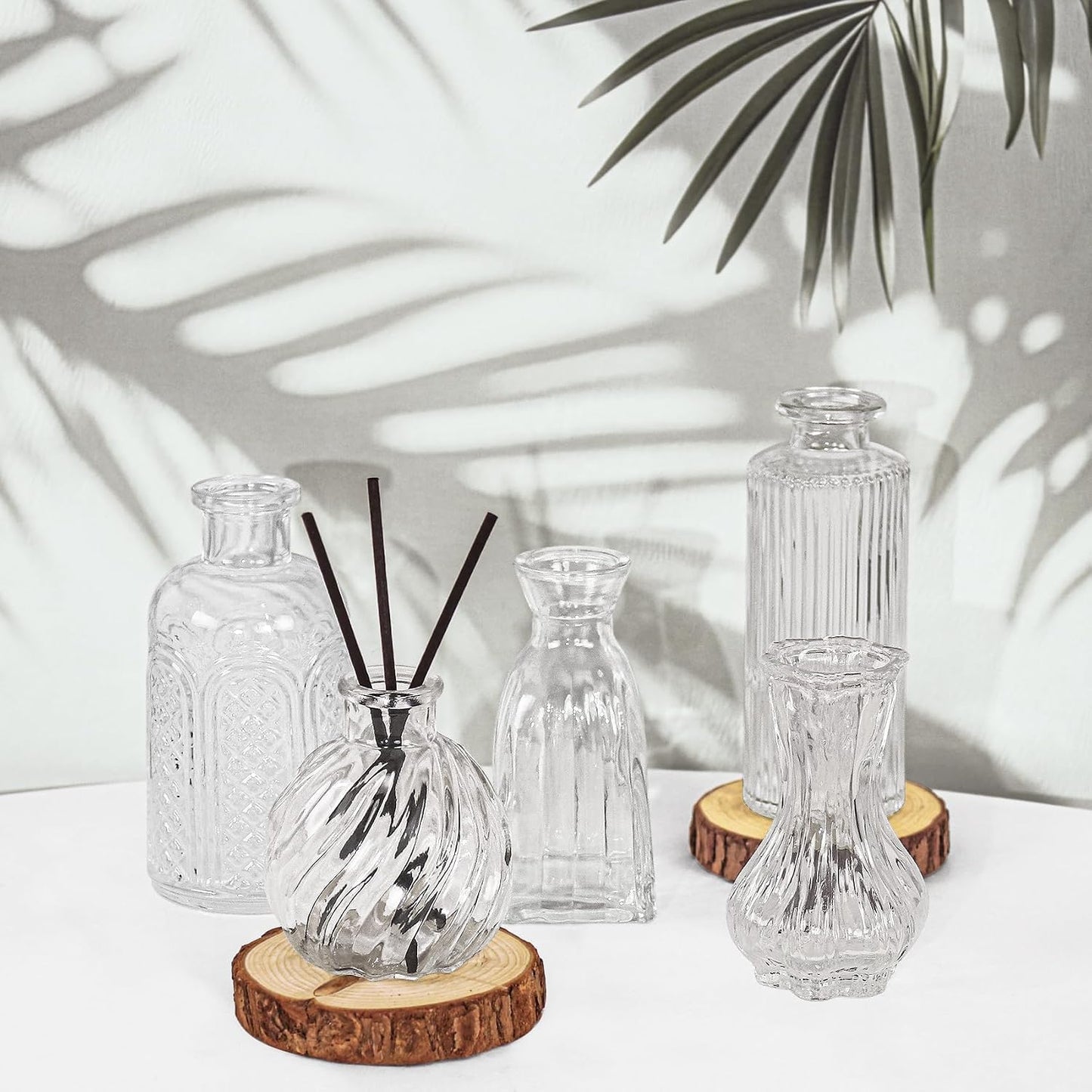 Glass Bud Vase Set / Clear / Set of 24