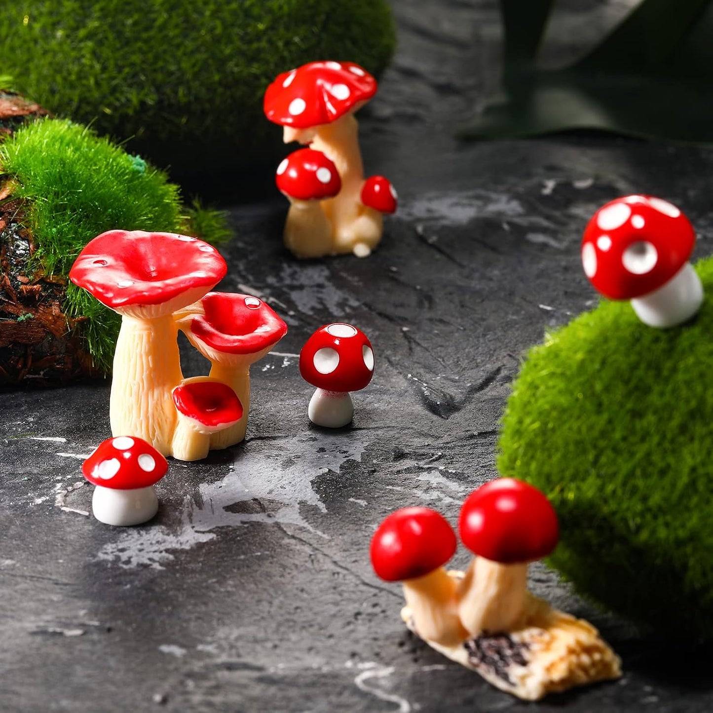 Bulk Tiny Mushrooms Mini Figurines Little Mushroom Indoor Outdoor Decor Garden Mushroom / Set of 120