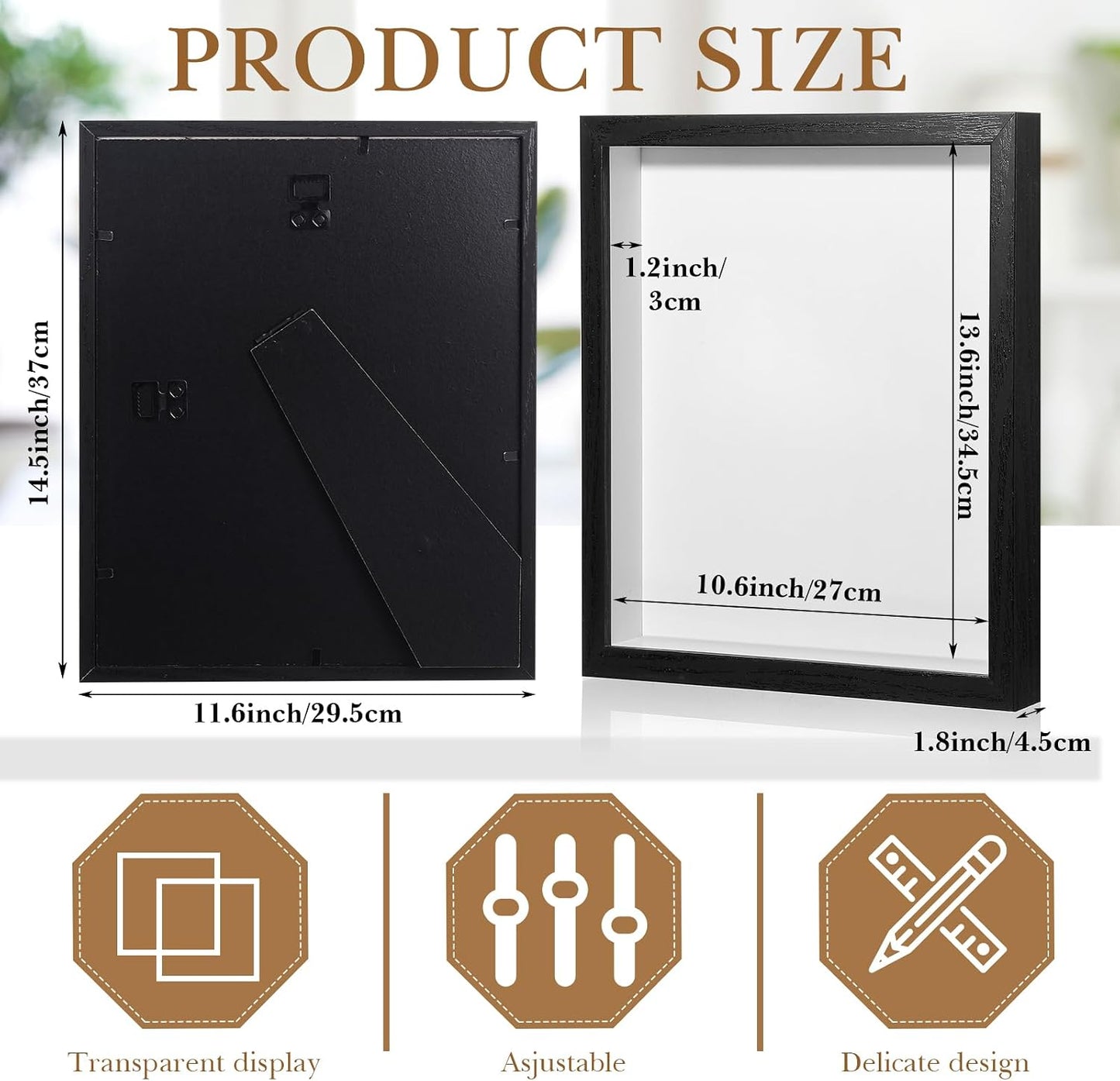 Ripeng 16 Pack 11 x 14 Inch Shadow Box Frame Display Cases, Deep Picture Frames for Wedding Bouquet Preservation