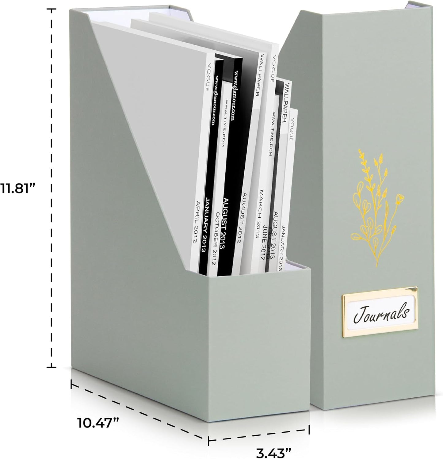 Beautiful Magazine Holder Set Of 3 - Sturdy File Holder for Desk Or Shelves | The Perfect Office Storage to