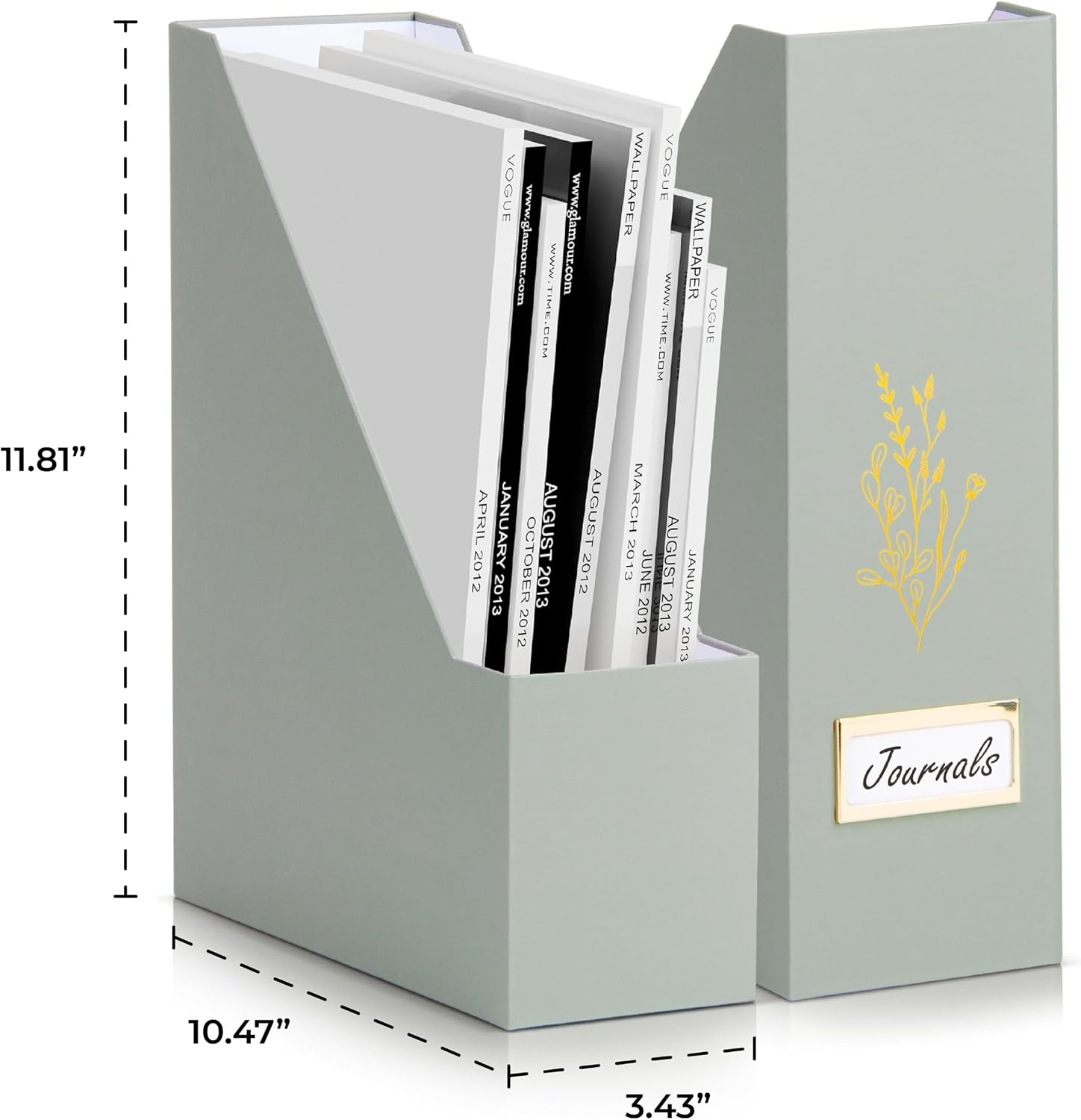 Beautiful Magazine Holder Set Of 3 - Sturdy File Holder for Desk Or Shelves | The Perfect Office Storage to