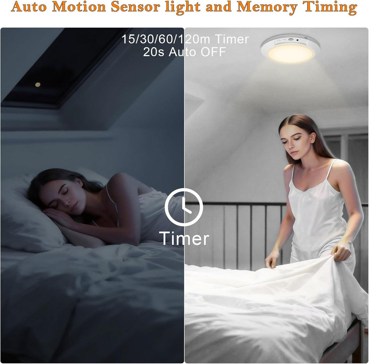 Motion Sensor Ceiling Light Battery Operated with Remote, 2 Pack Wireless Rechargeable Ceiling Lights Indoor, 3CCT