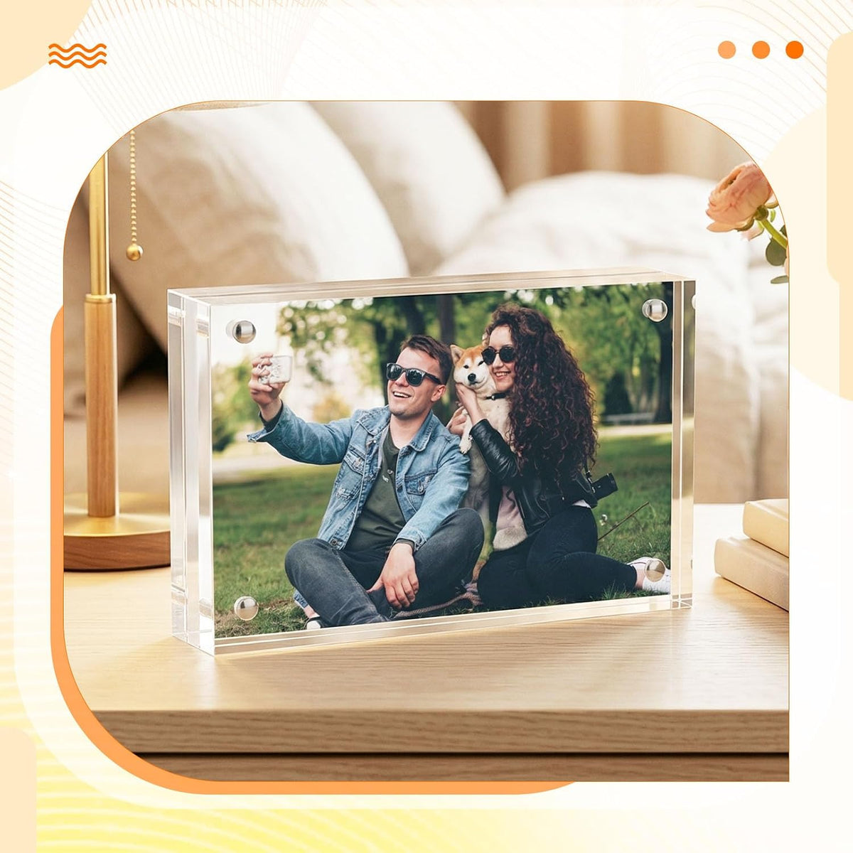 10 Pcs 3.5x5 Wallet Size Magnetic Photo Frames, Acrylic Picture Frames | 20mm Thicker Double Side Acrylic Photo Frame