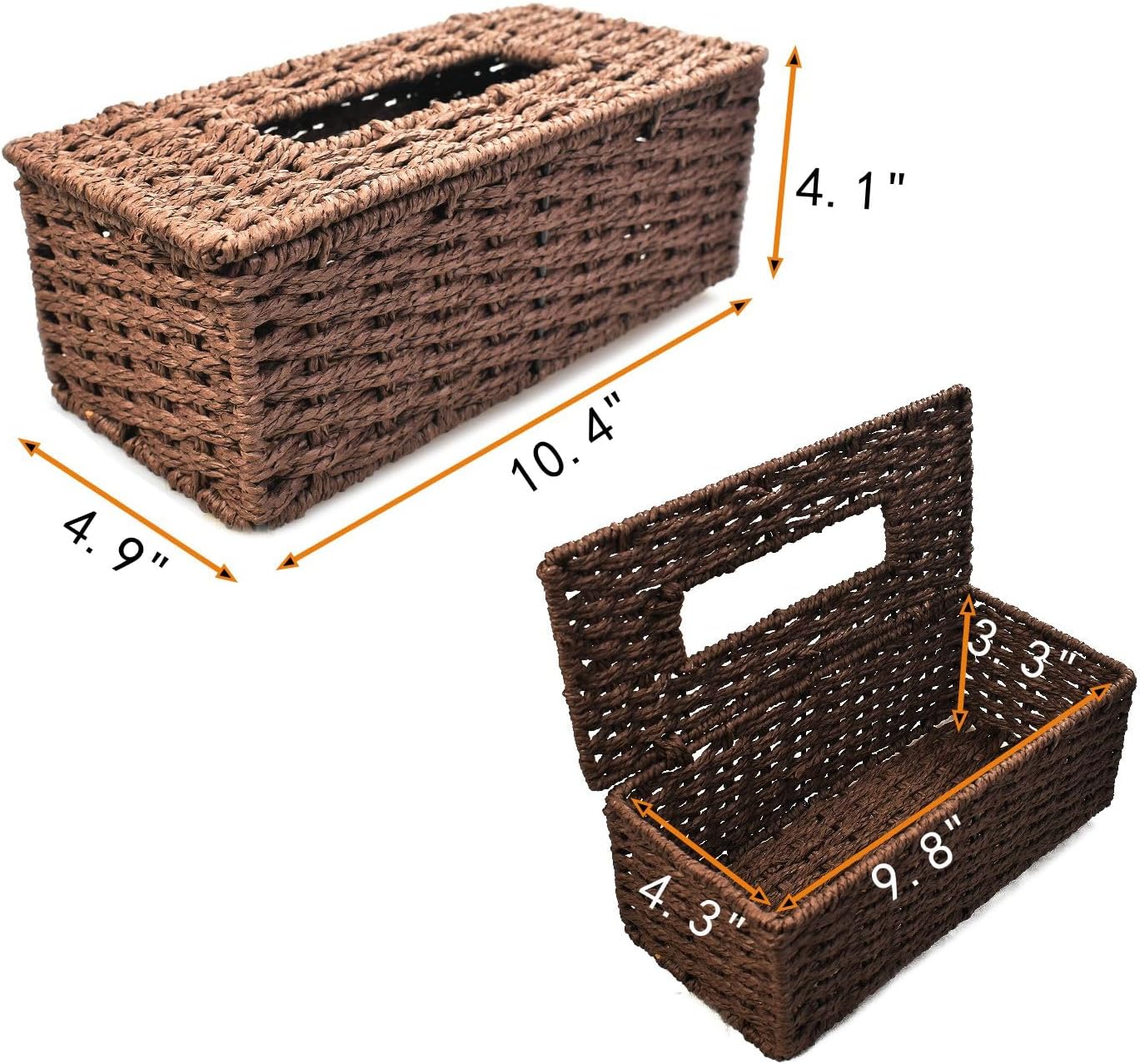 Decorative Rattan Woven Tissues Box Holder / Coffce Large
