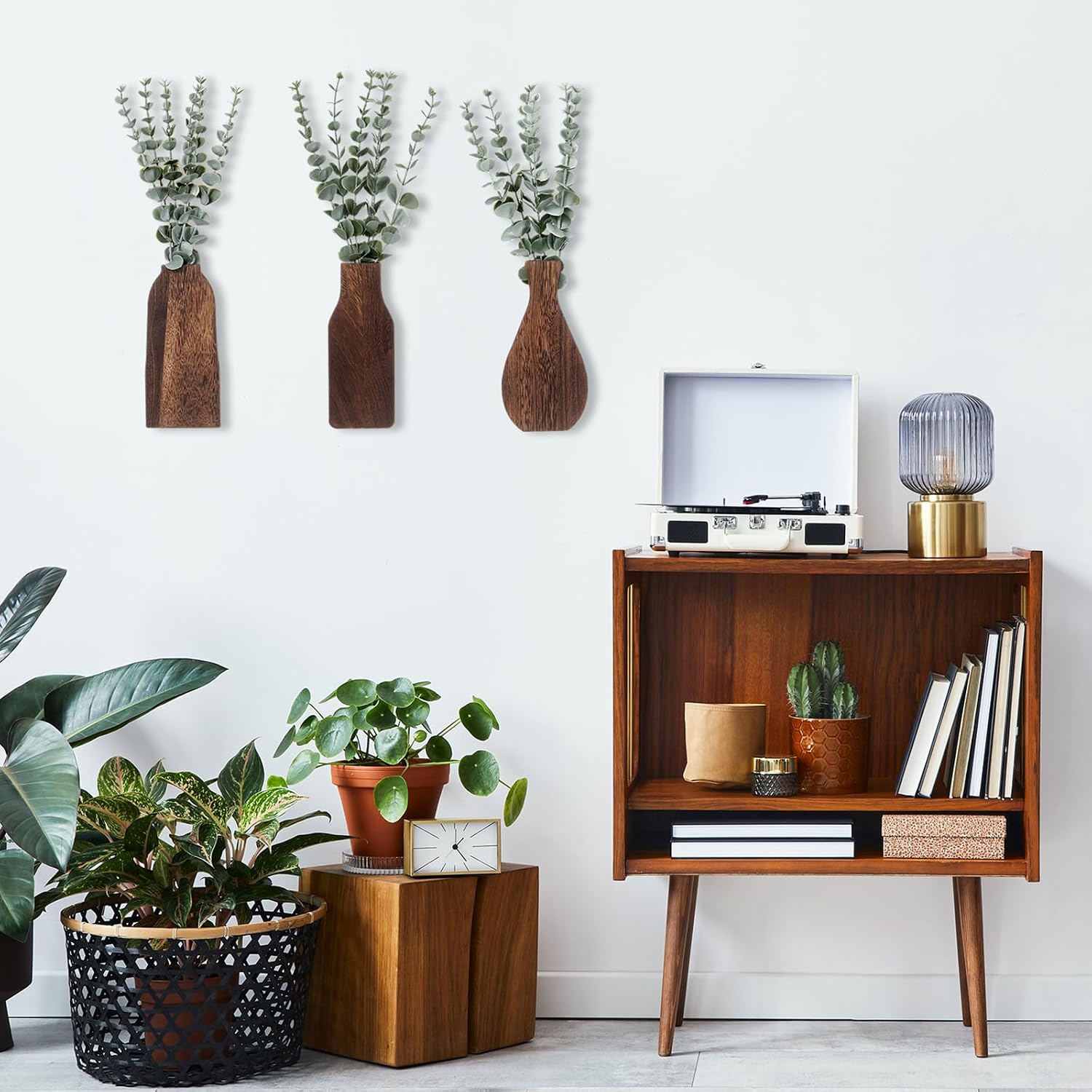 Wooden Wall Planter Vase / Set of 3