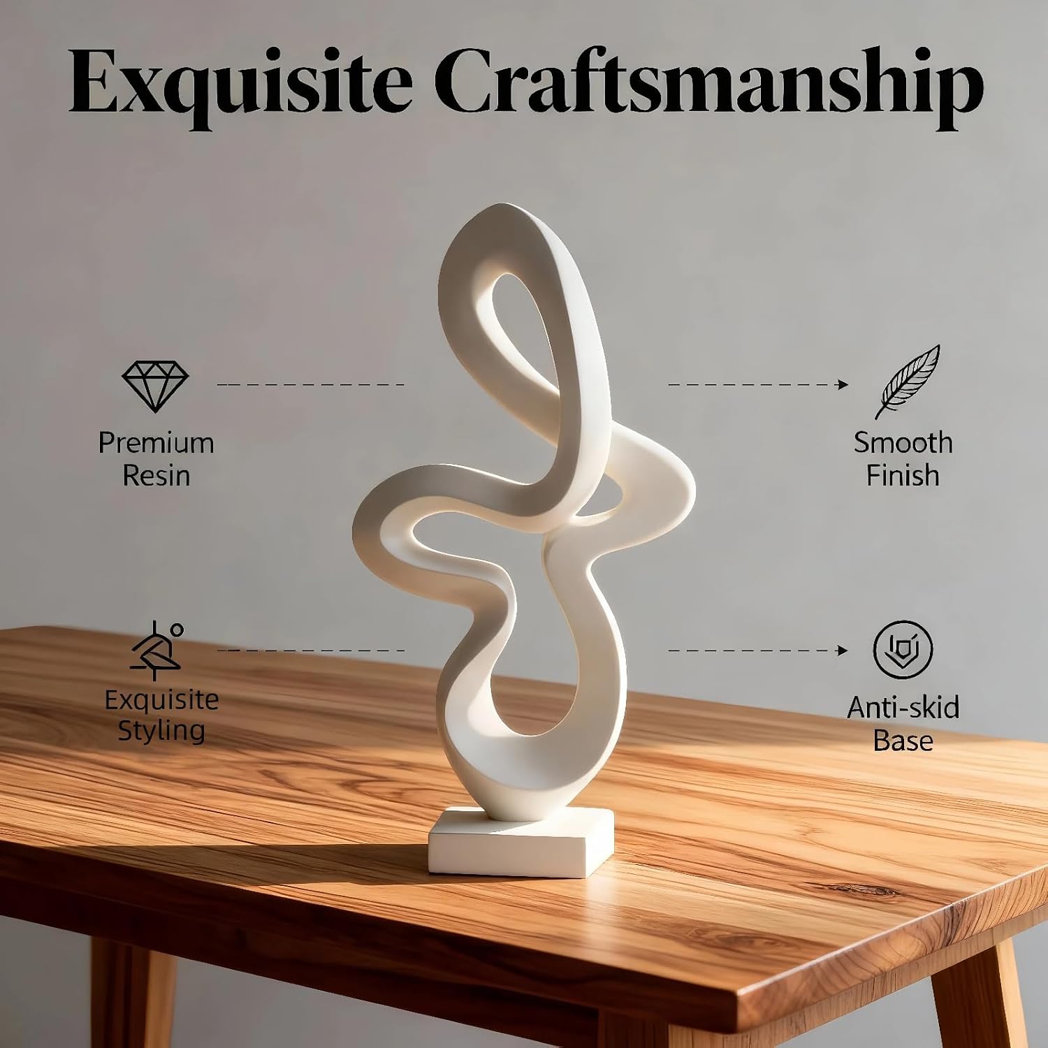 Modern Abstract Ribbon Statue Decor / Black