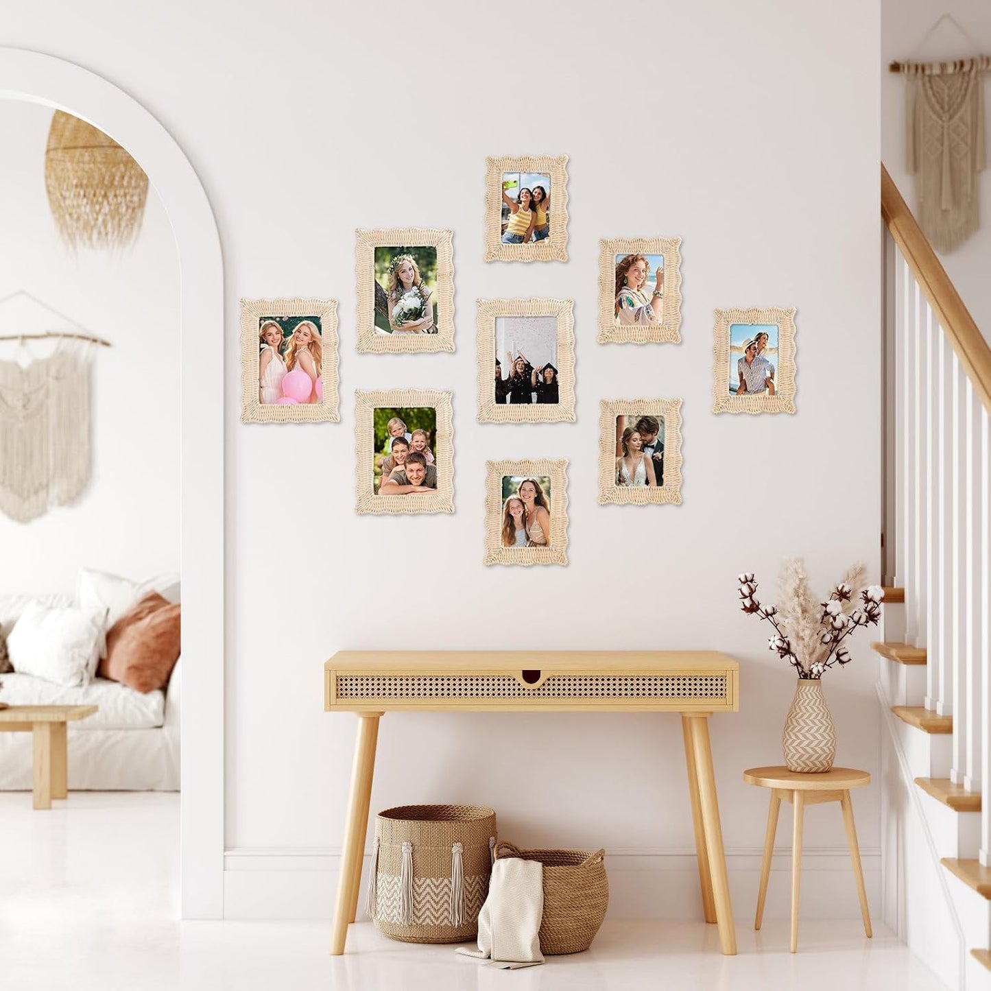 Picture Frames Boho Wall Decor Rattan Photo Frame / Natural Rattan / 5 x 7