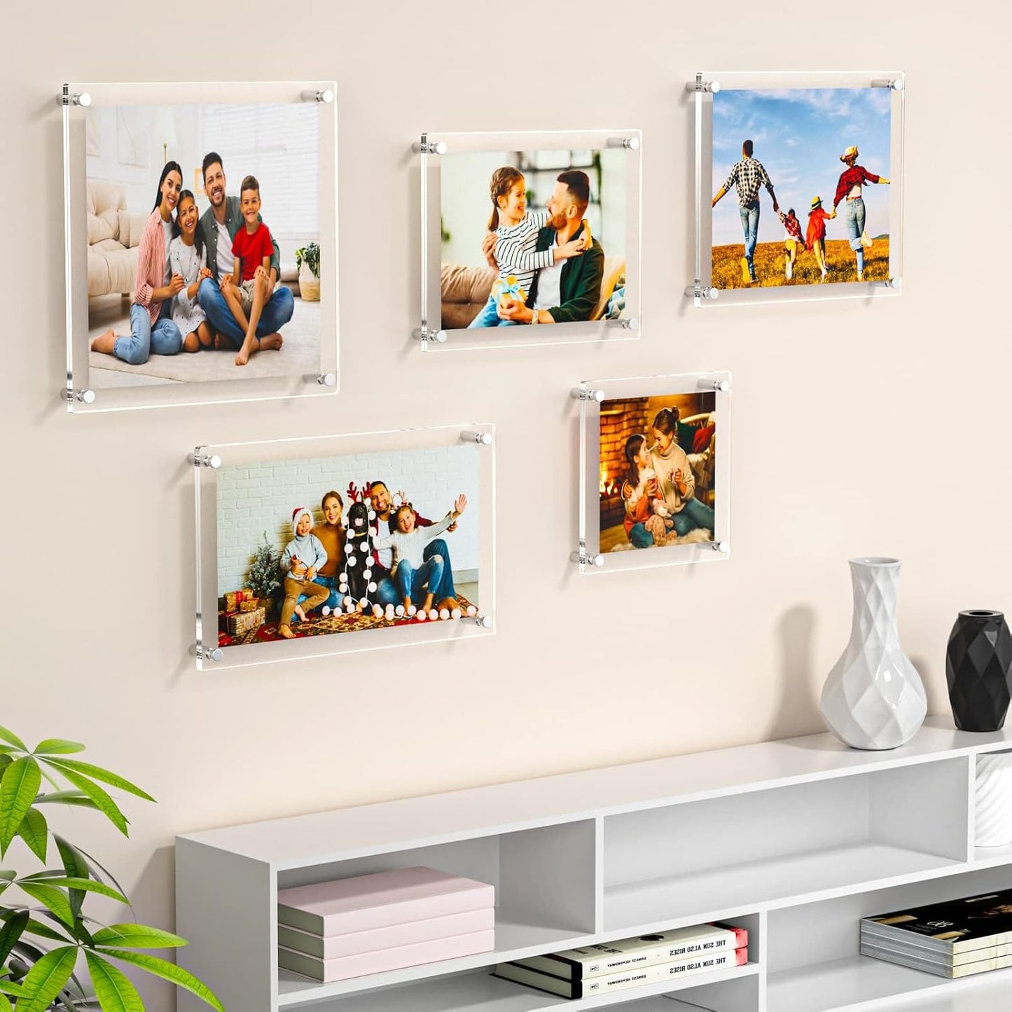 NIUBEE 12x16 and 11x17 Clear Acrylic Wall Mount Picture Frames 3 Pack | A3 Size,Full Frame is 14.5x18.5 inch, for
