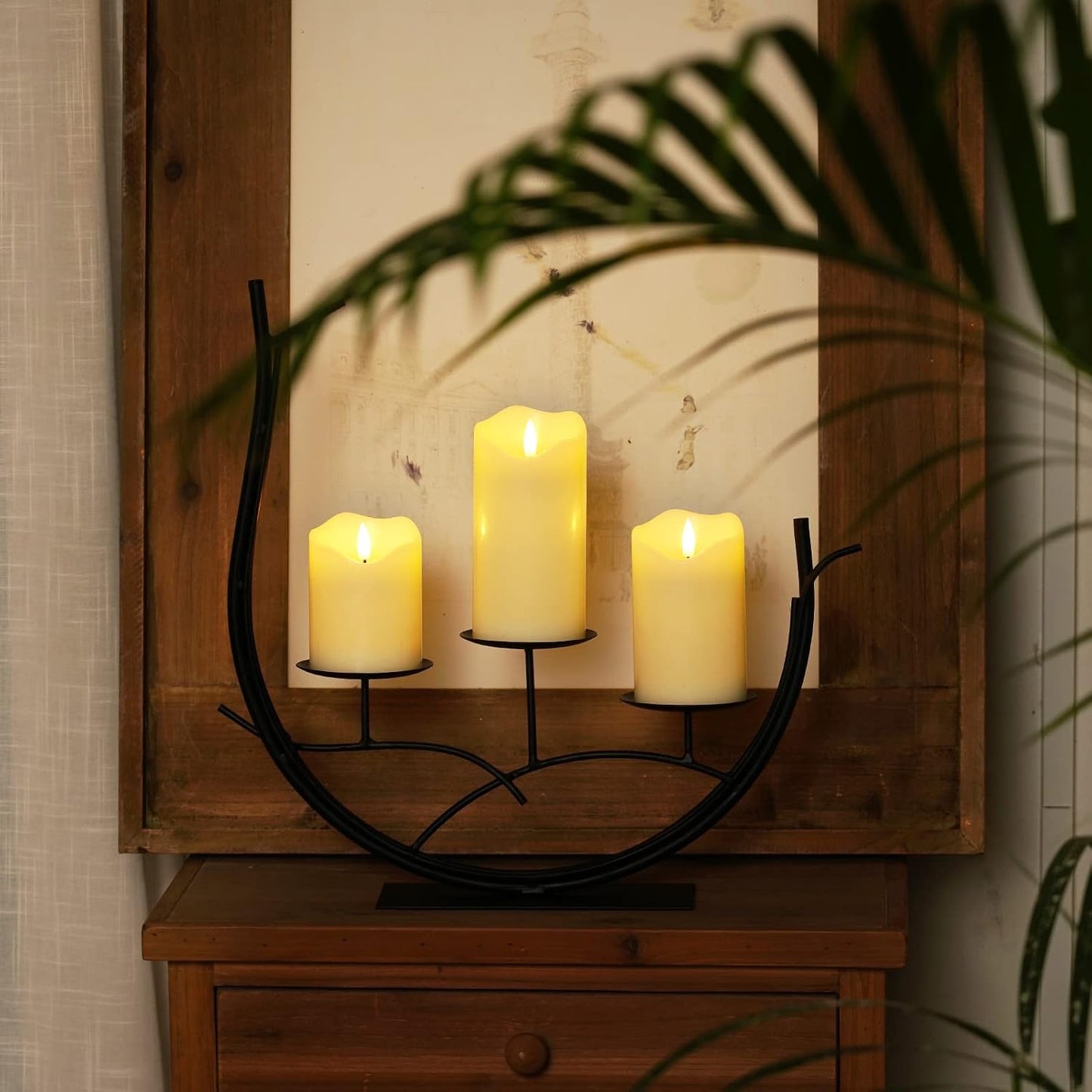 Homemory Flickering Flameless Candles, Realistic LED Candles with Remote and Timer, Real Wax Battery Operated Candles