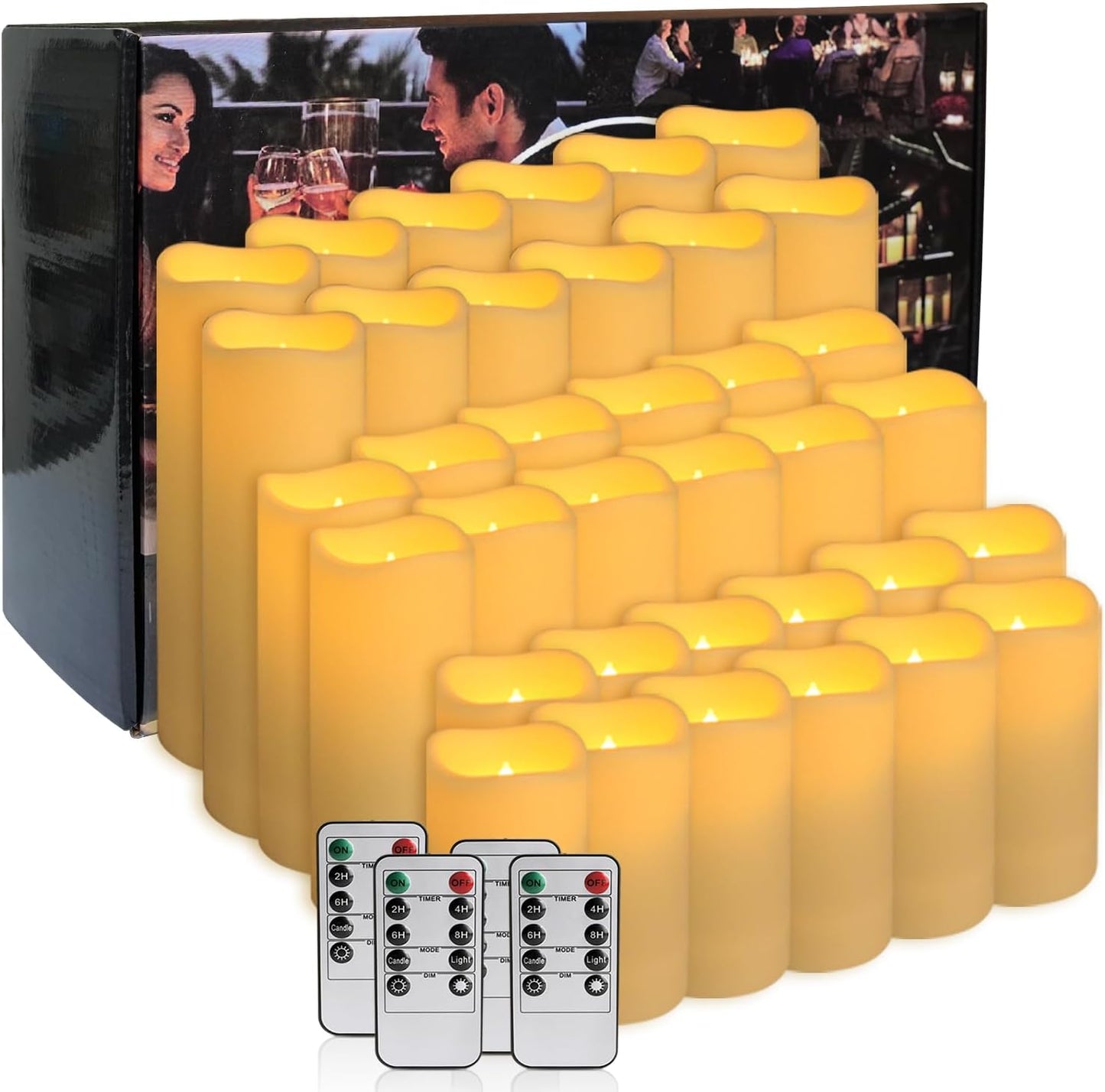 fclayvts 36-Pack LED Flameless Candles with Remote Control - Perfect for Home, Parties, and Special Occasions - Create
