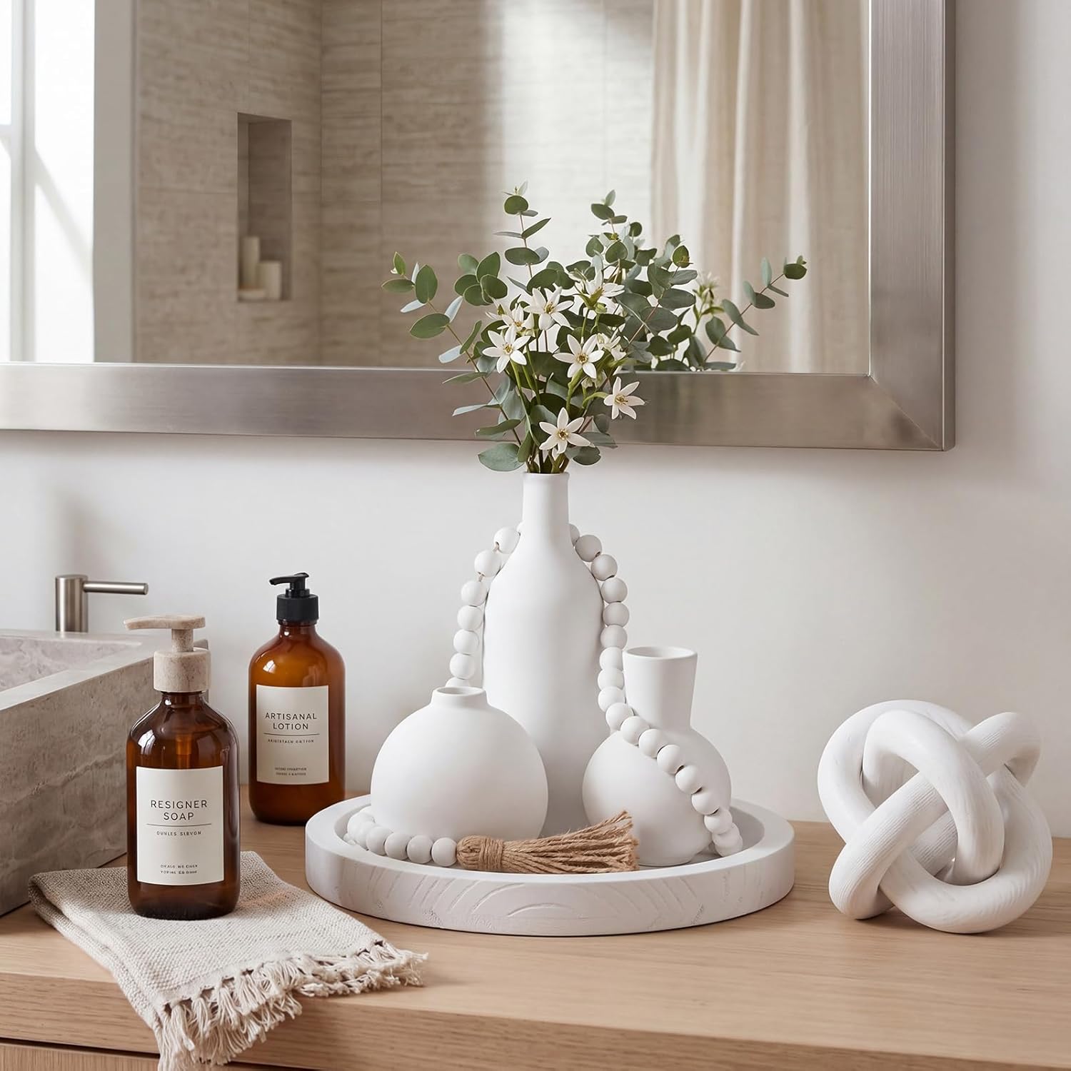 Ceramic Vase Set / White / Set of 6