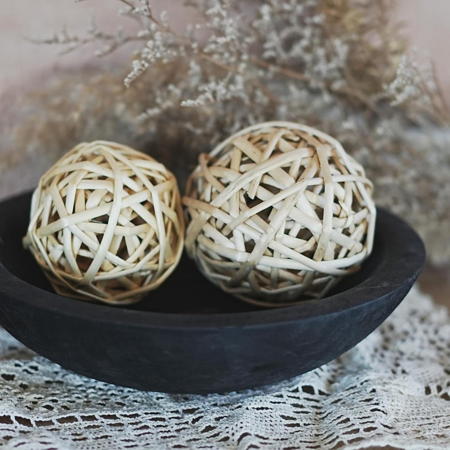 wood dough bowl / Black