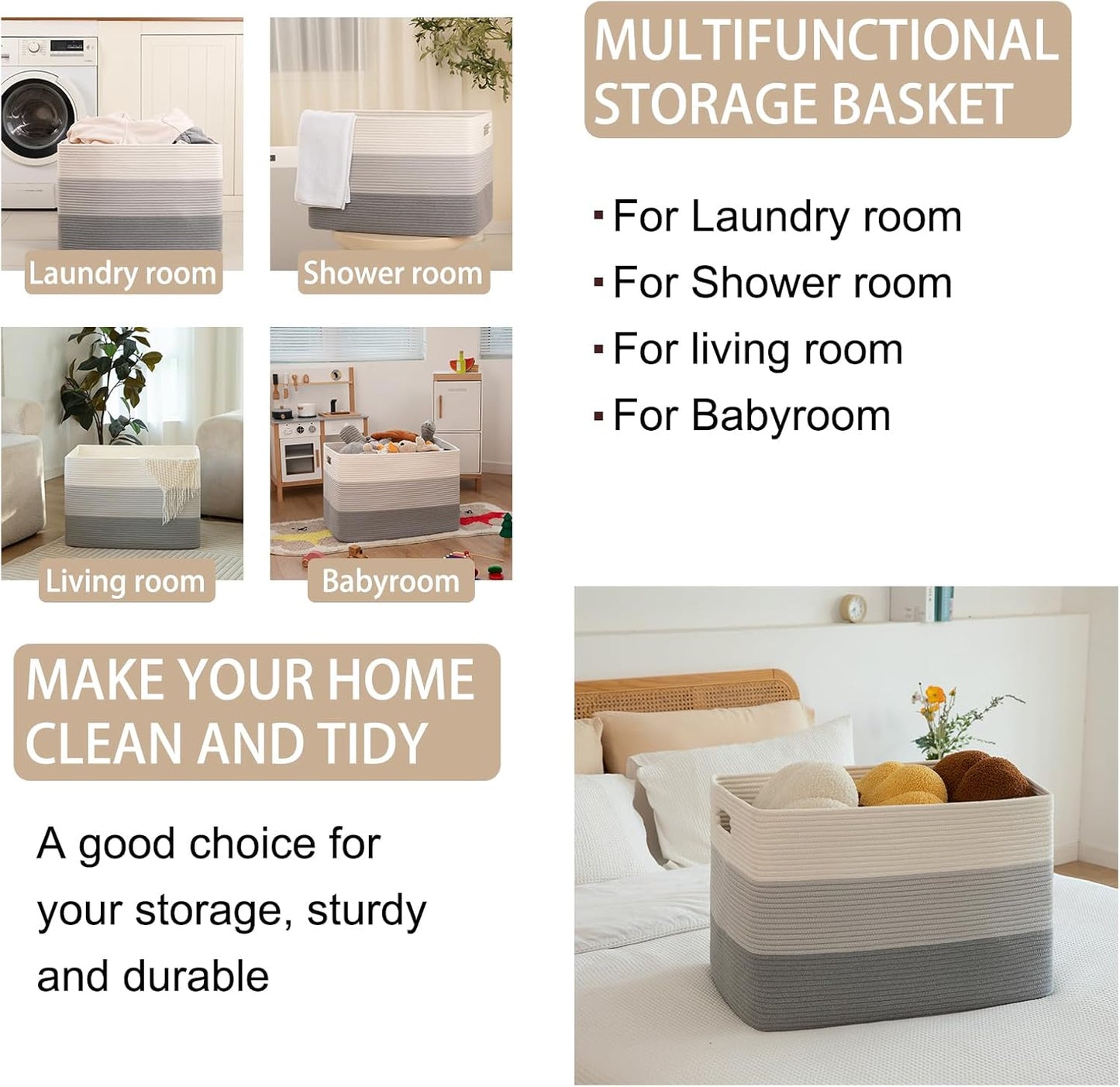 Rectangle Woven Baskets for Storage