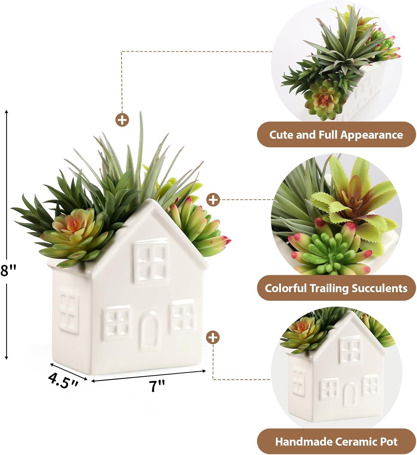 Succulents Plants Artificial in Ceramic Pot
