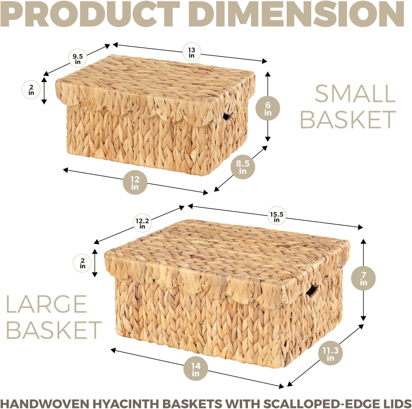 Decor Wicker Storage Basket / Natural / Set of 2