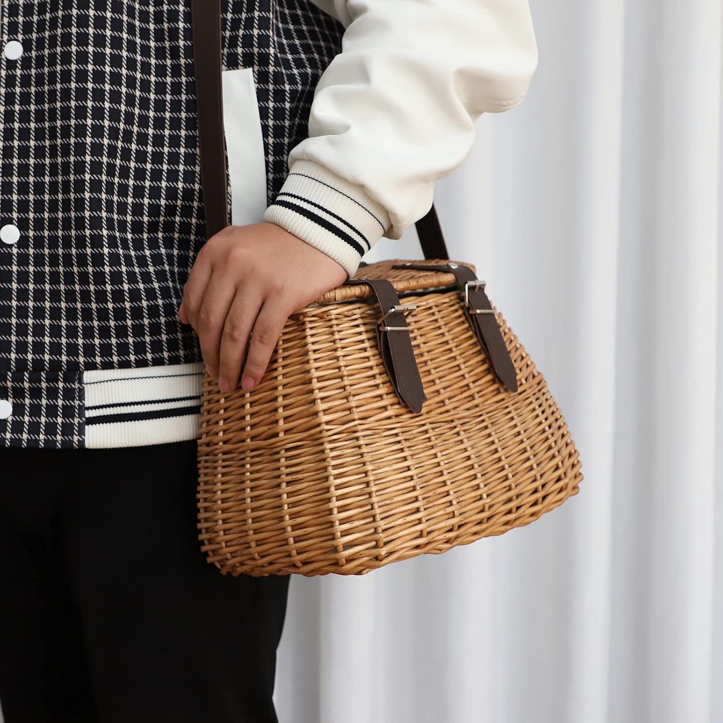 Wicker Picnic Basket / Fishing Creel Basket