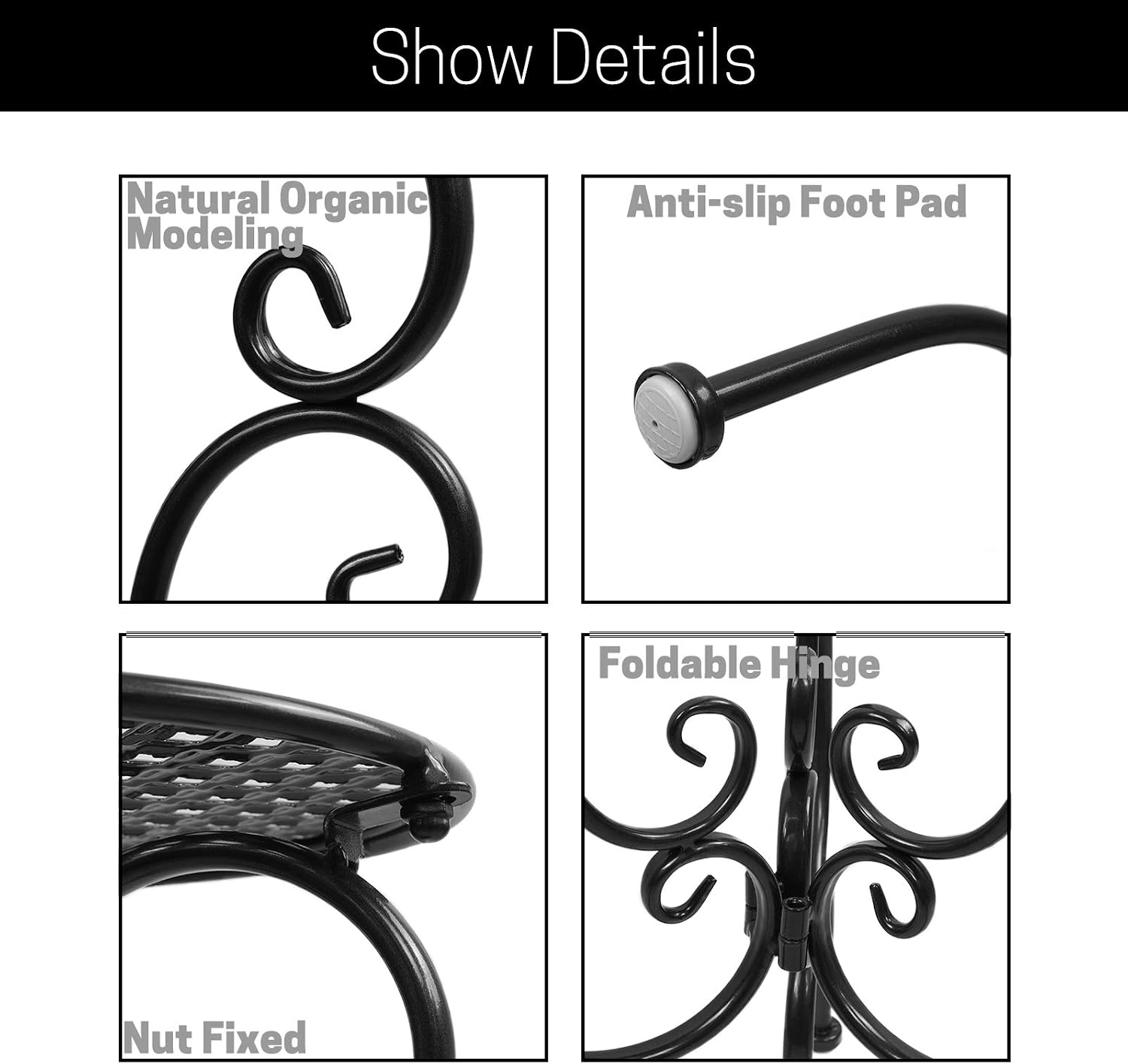 NAKUPE Metal Plant Stands Indoor Outdoor, Heavy Duty Flower Pot stand 22.5 inch Tall, Planter Pedestal Holder Rack for
