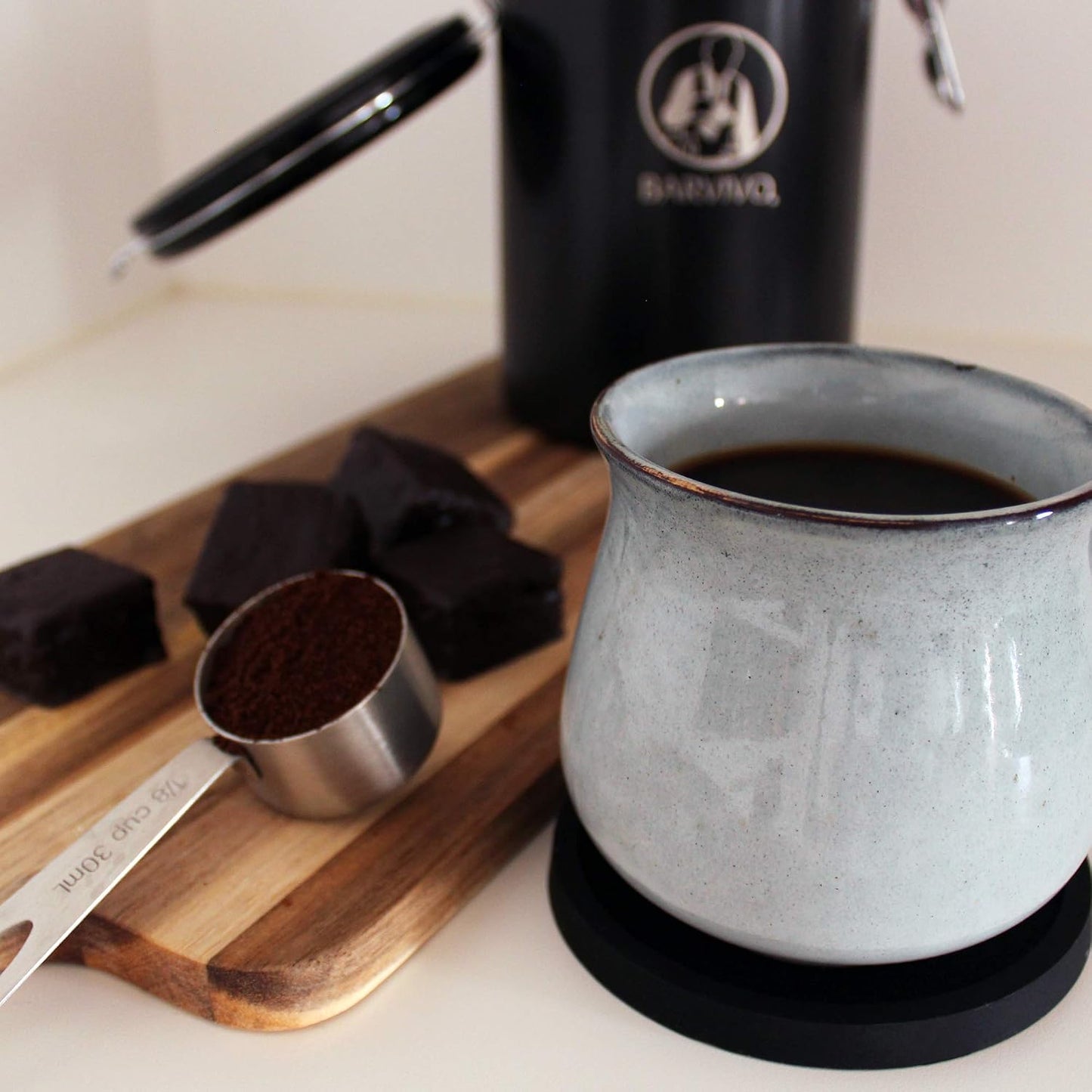 Modern Bar Coasters / Black / Set of 8
