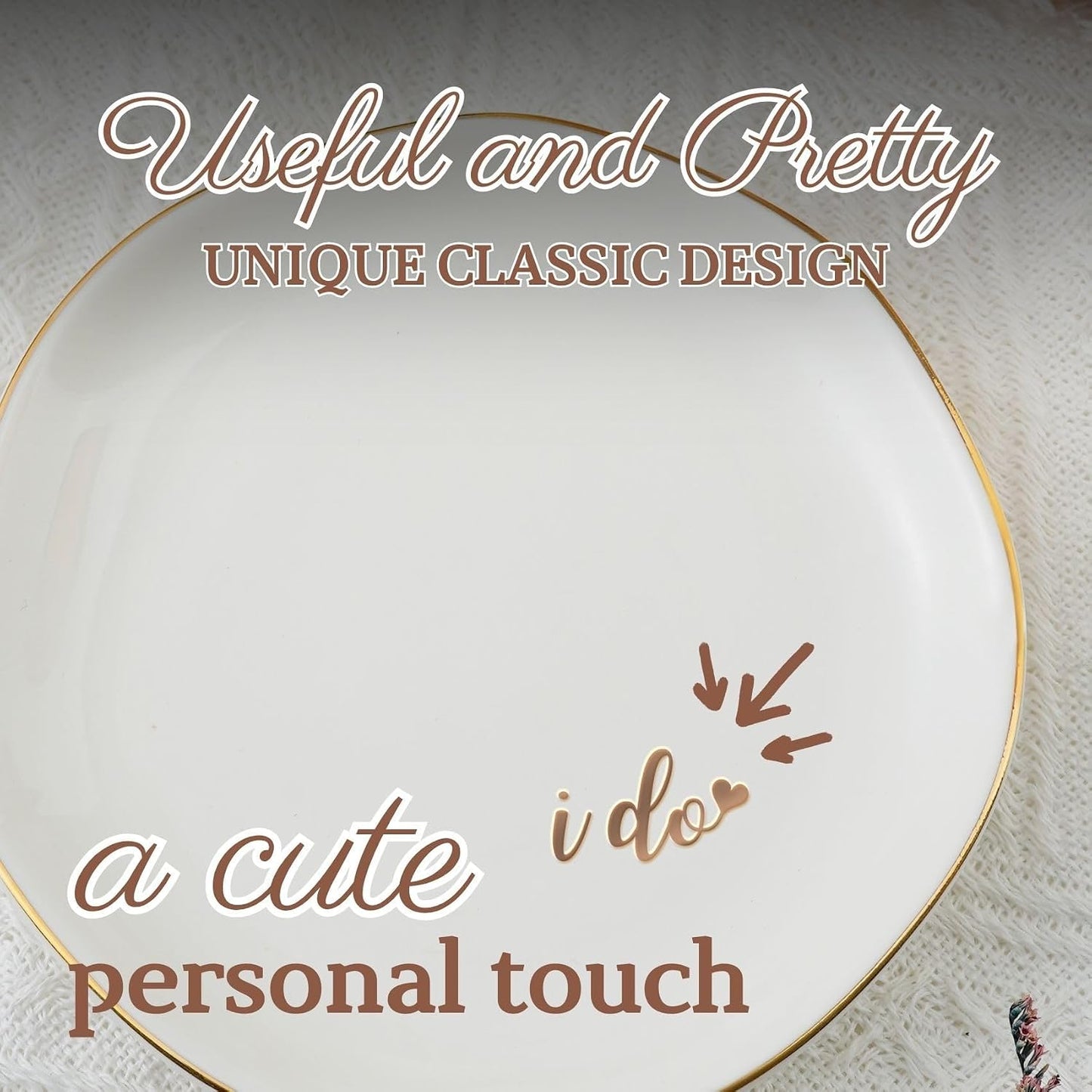 Engaged Gifts Ring Holder Dish / I Do