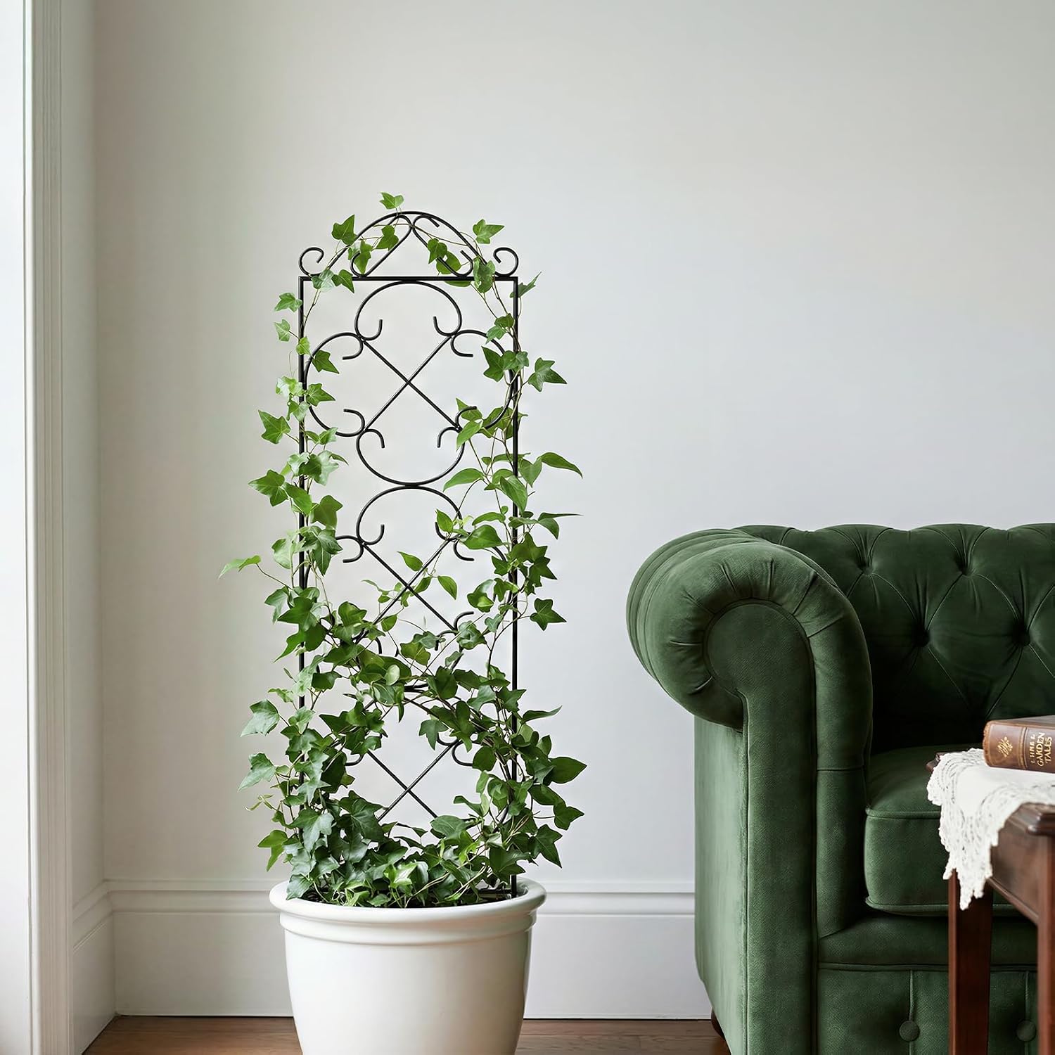 4 Pack 48" x 12.5" Metal Trellis for Potted Plants and Planters | Garden Trellis for Climbing Plants,Rust-Resistant