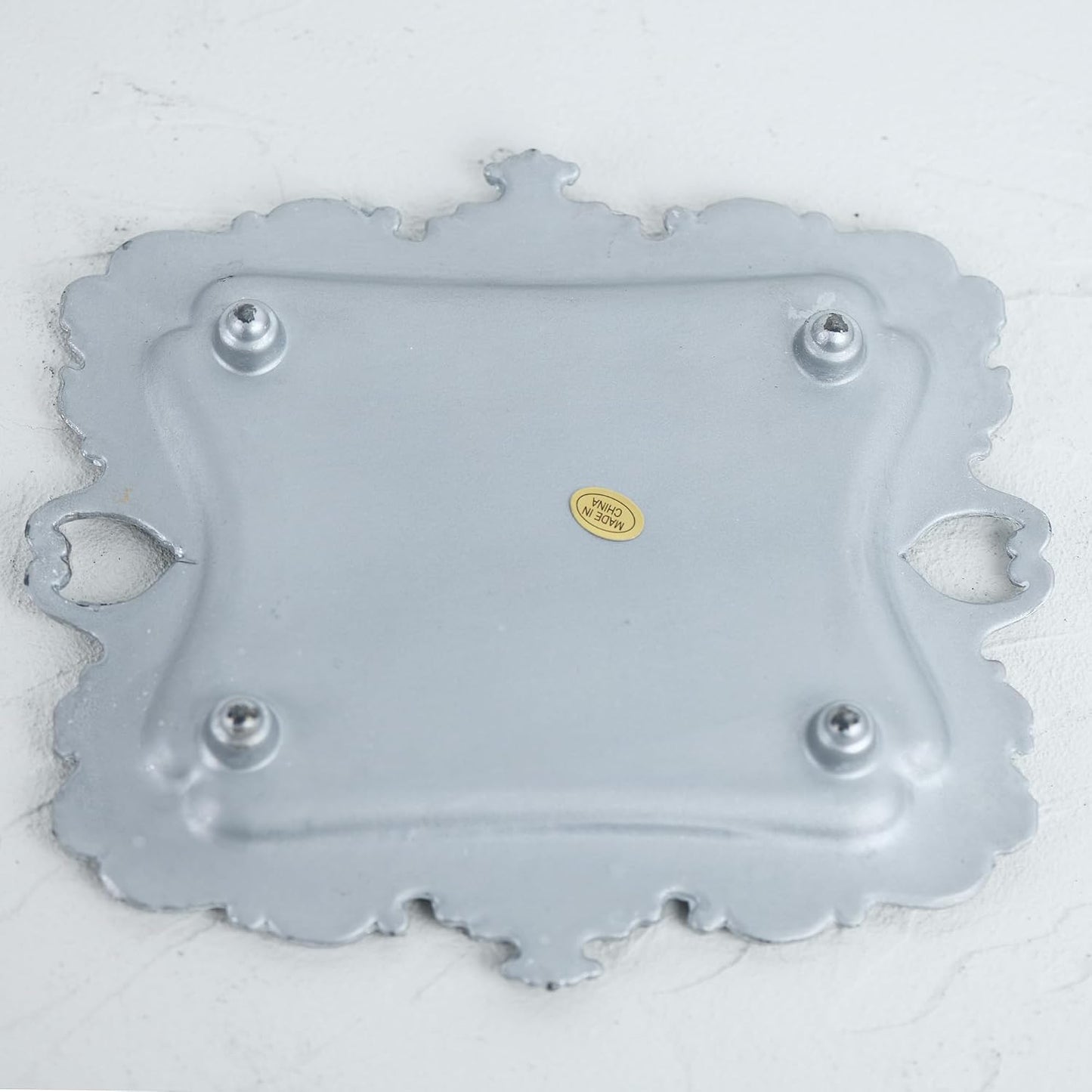 Antique Trinket Dish Vintage Jewelry Tray / Medium / Silver / 8 x 7
