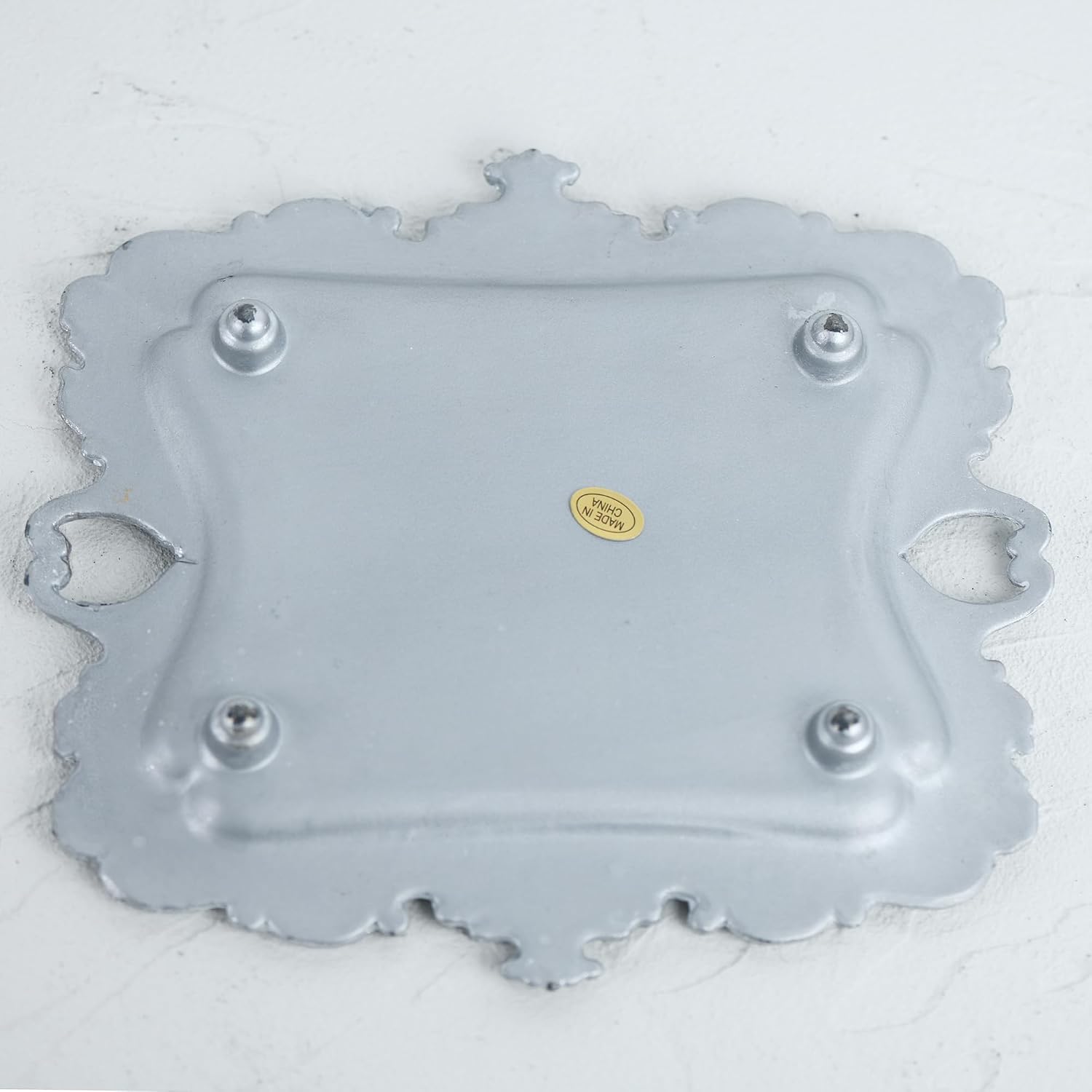 Antique Trinket Dish Vintage Jewelry Tray / Medium / Silver / 8 x 7