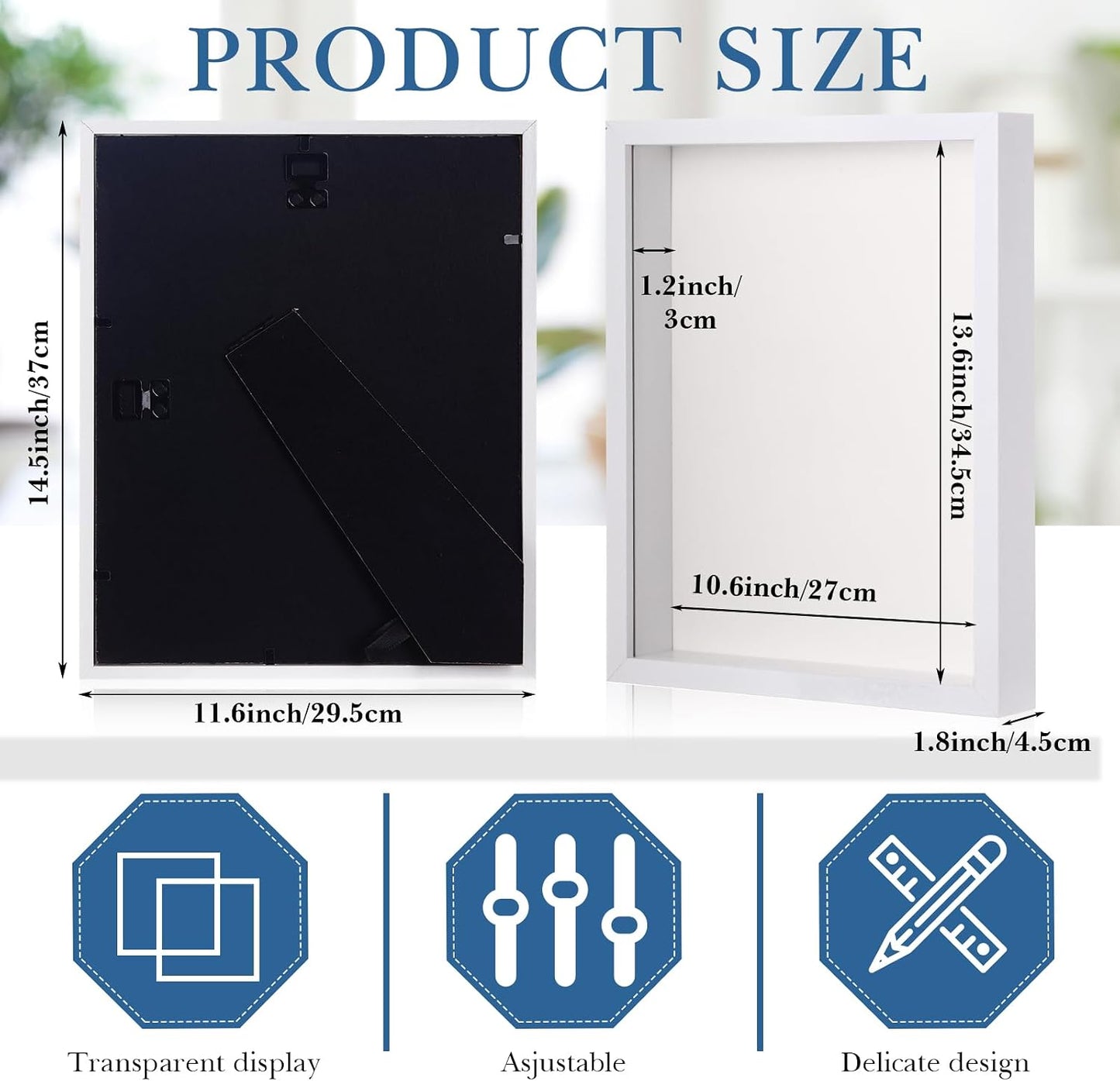 Ripeng 16 Pack 11 x 14 Inch Shadow Box Frame Display Cases, Deep Picture Frames for Wedding Bouquet Preservation