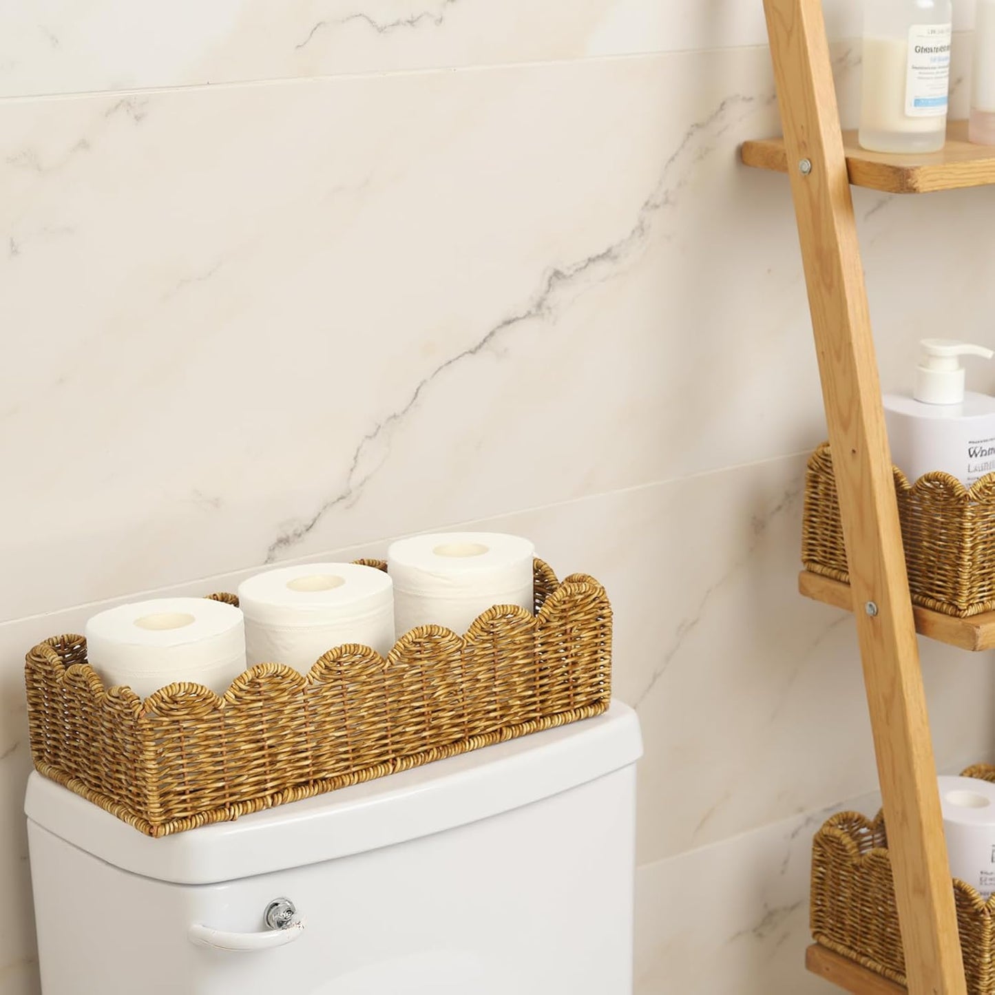 Scalloped Toilet Paper Basket / Set of 2