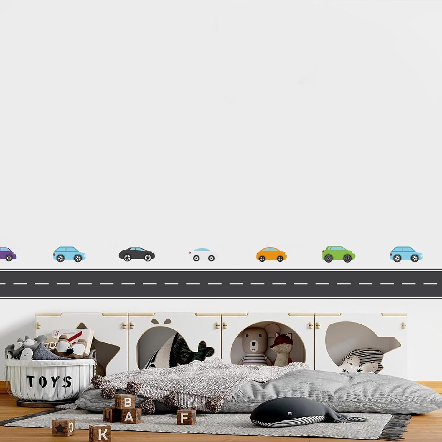 2 Sheets Border Road Wall Sticker / Black Border Road