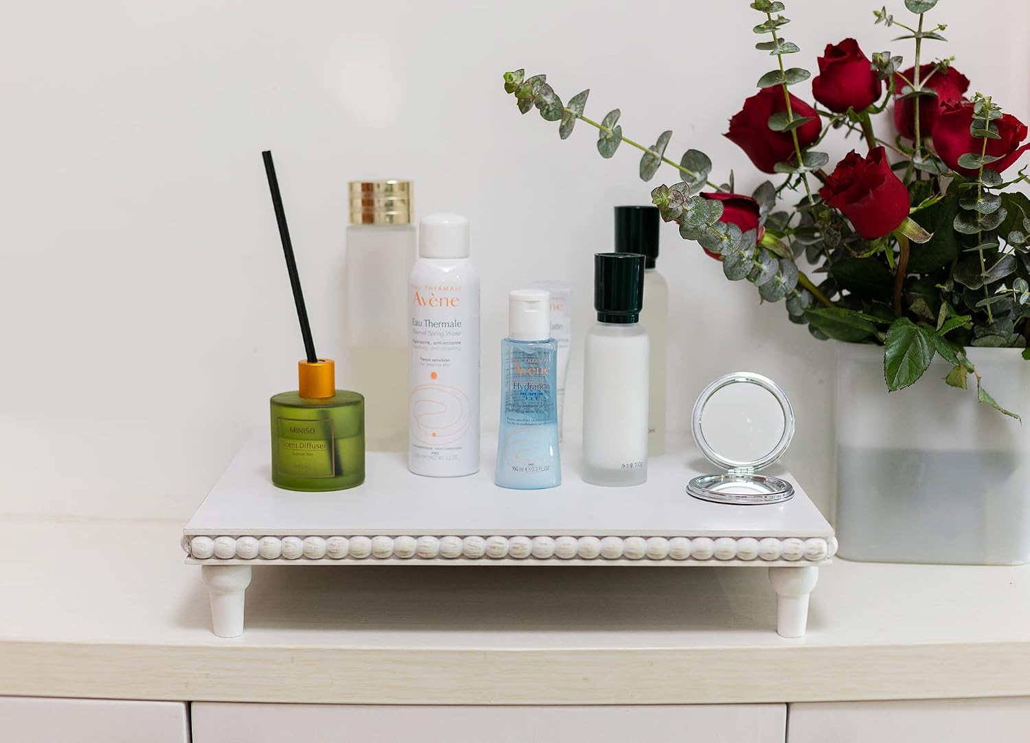 Rustic Tiered Tray Decor for Coffee Bar / White
