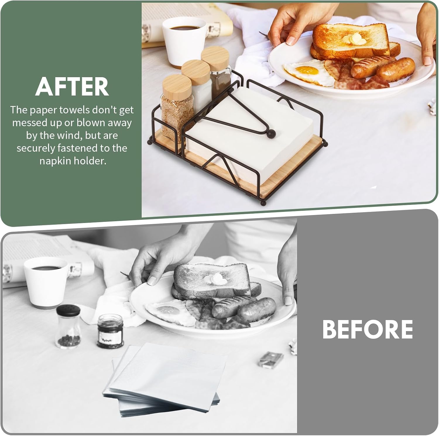 4 Piece Set Metal Napkin Holder / Black 4 Piece Set