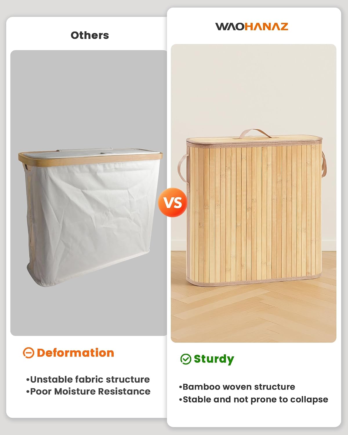 Bamboo Toilet Paper Storage Basket with Lid & Handle - 32L Large Capacity Handwoven Bathroom Organizer for 16 Rolls