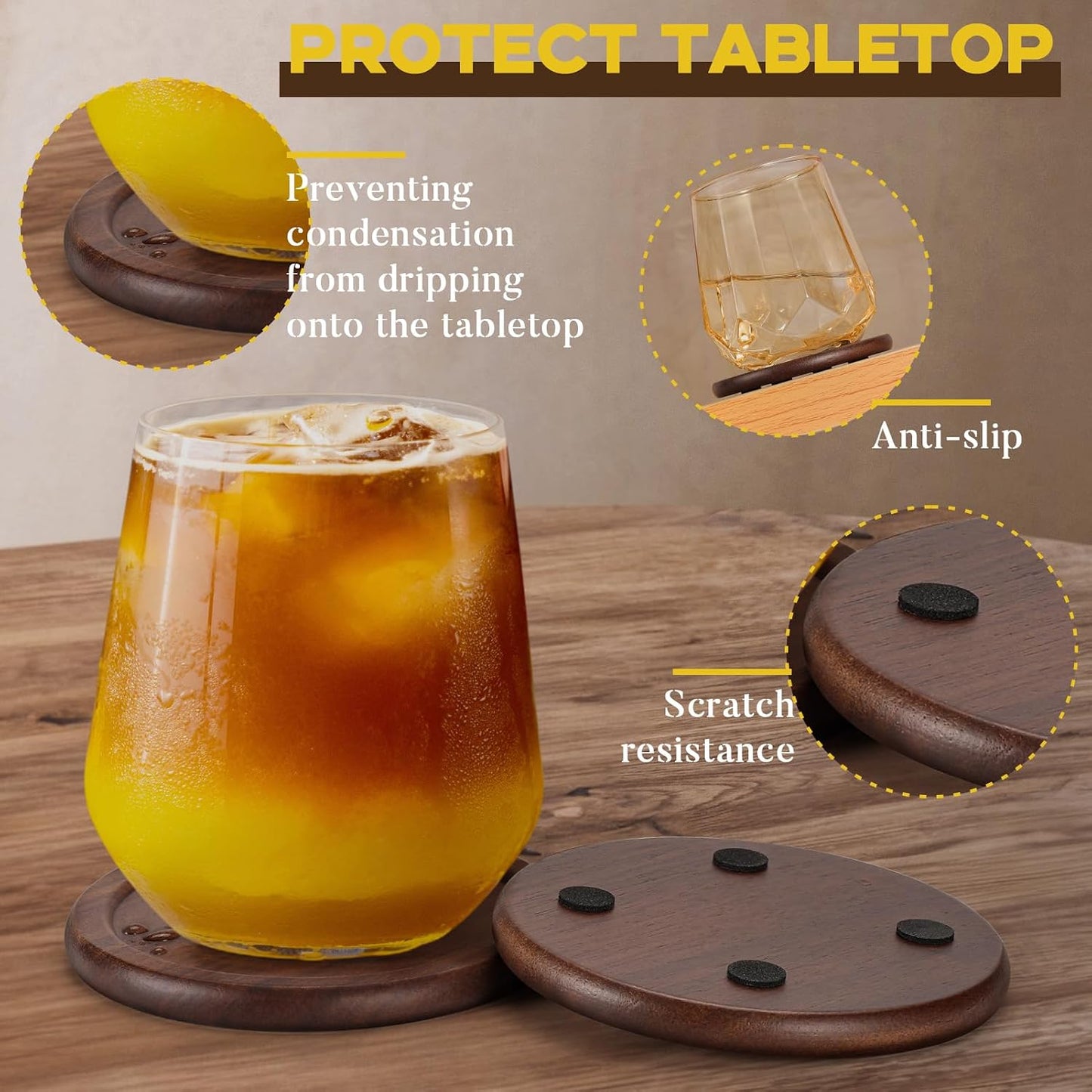 Holder / with Wooden Holder / Set of 6