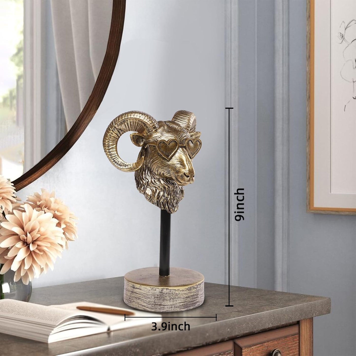 Vintage Sheep Bookends / Golden Bighorn