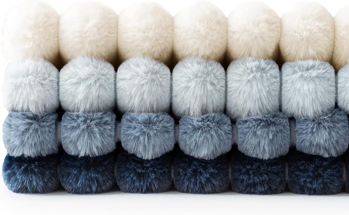 Faux Fur Plush Decorative Throw Pillow Covers / 18 x 18 / Navy Blue / Set of 4